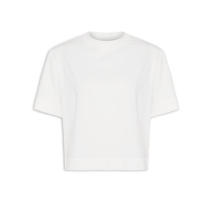 Camiseta Feminina Cropped Vintage - Off White