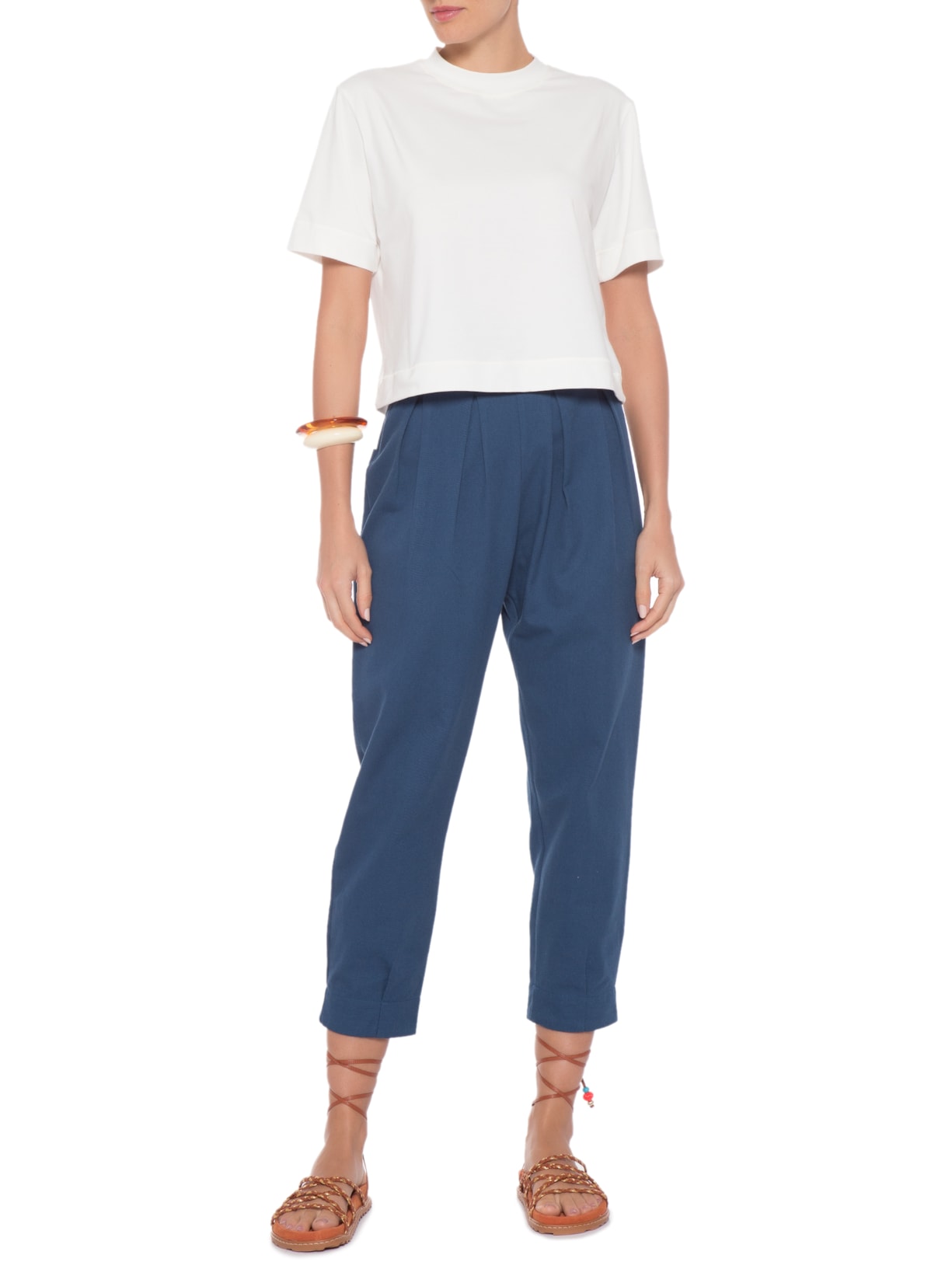 Camiseta Feminina Cropped Vintage Off White Camys
