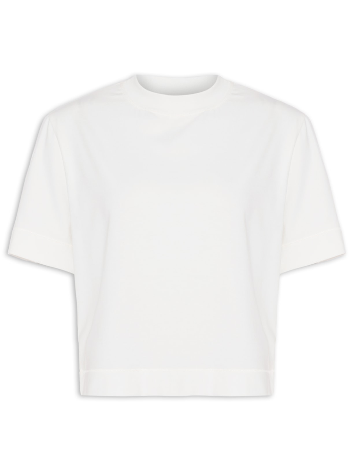 Camiseta Feminina Cropped Vintage - Off White