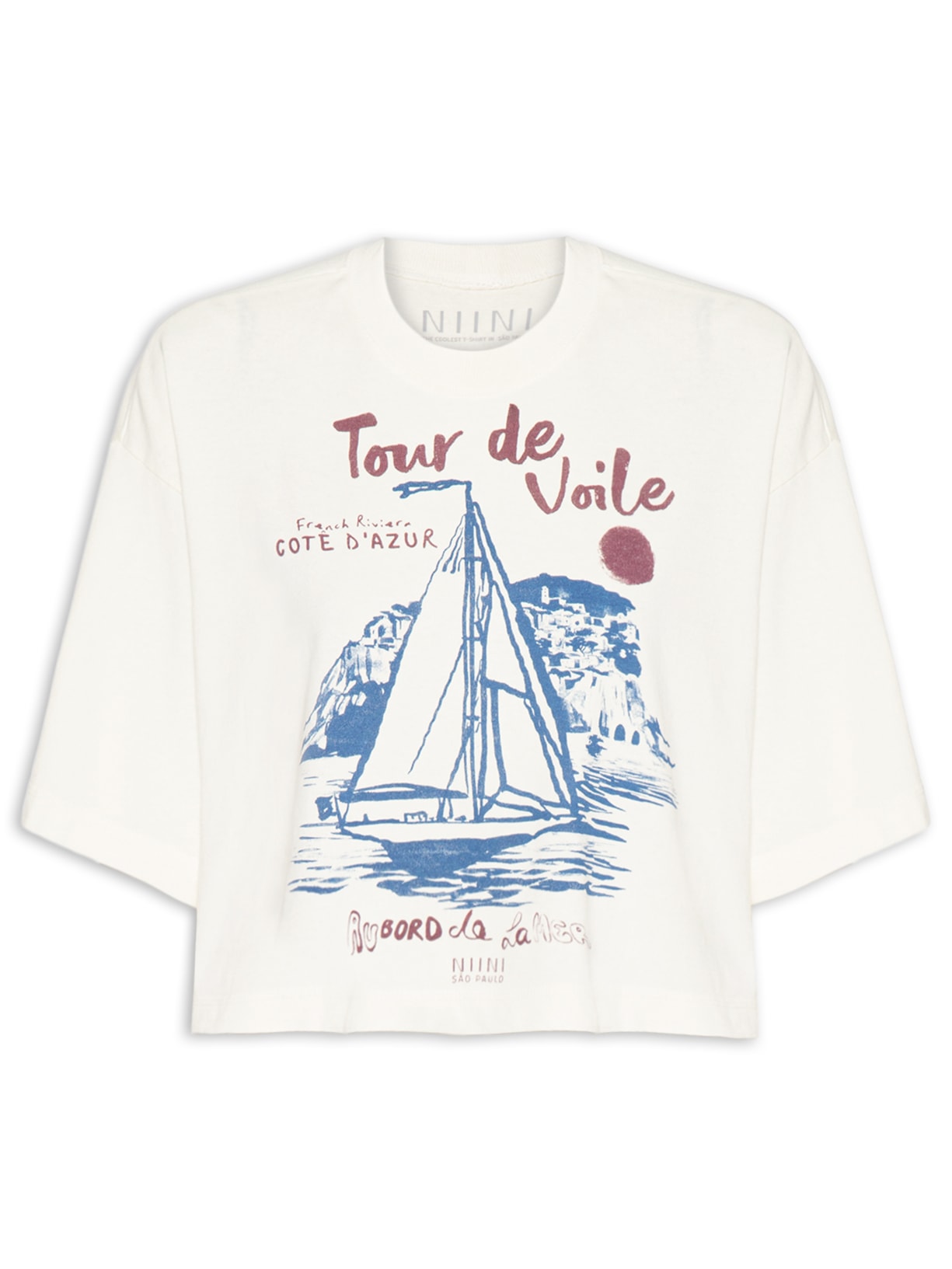 Camiseta Feminina Cropped Voile - Off White