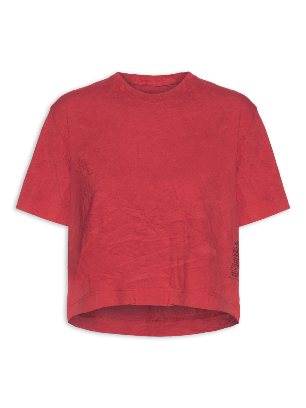 Camiseta Feminina Cropped Wrinkle - Vermelho