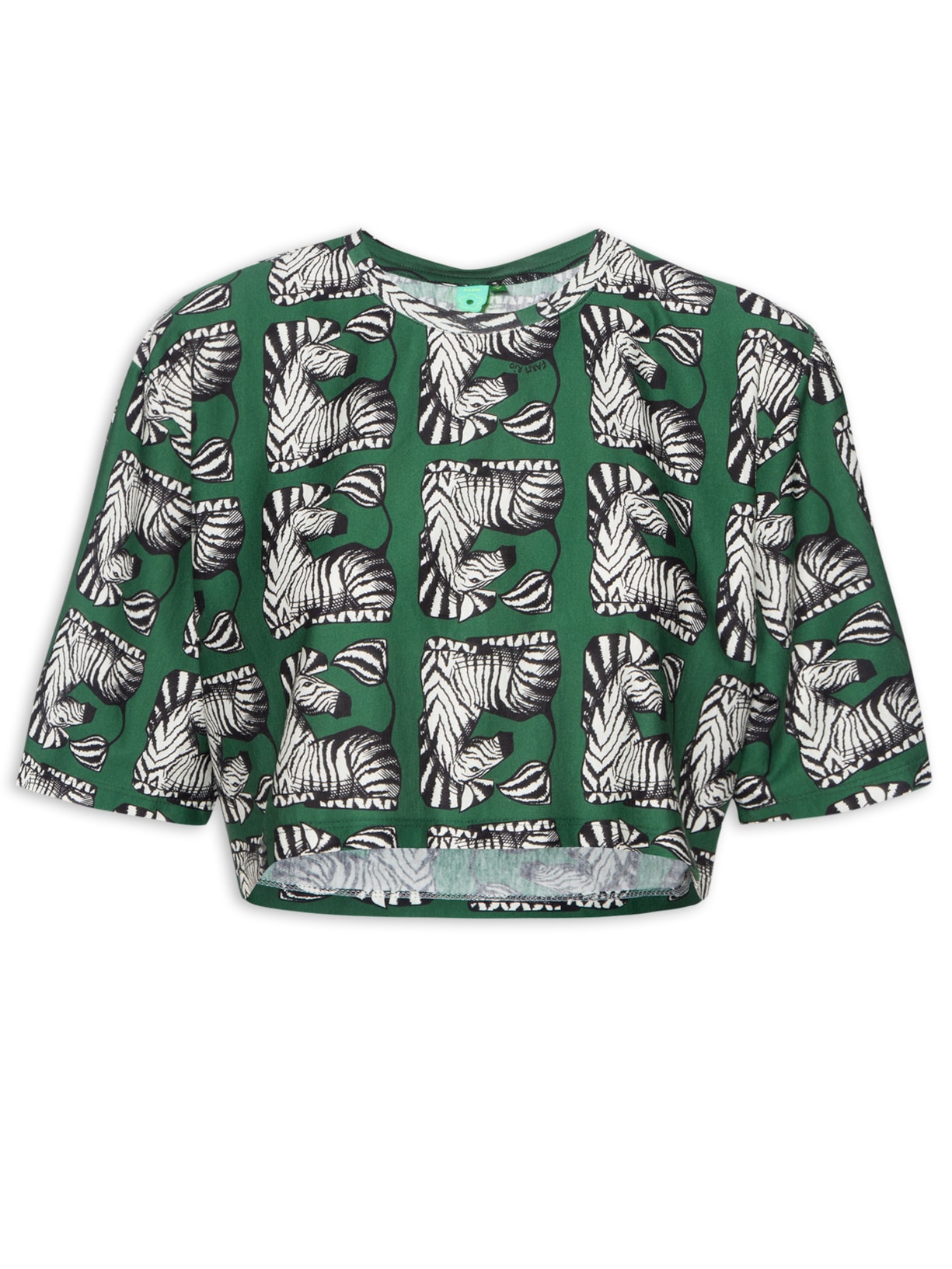 Camiseta Feminina Cropped Zebrinha - Verde