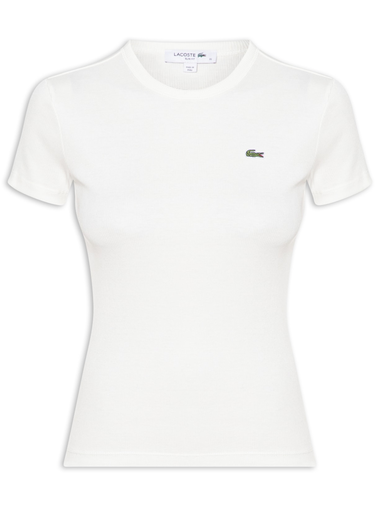 Camiseta Feminina De Algodão Canelada - Branco