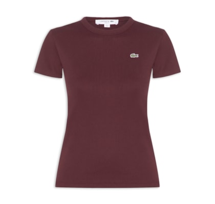 Camiseta Feminina De Algodão Canelada - Marrom