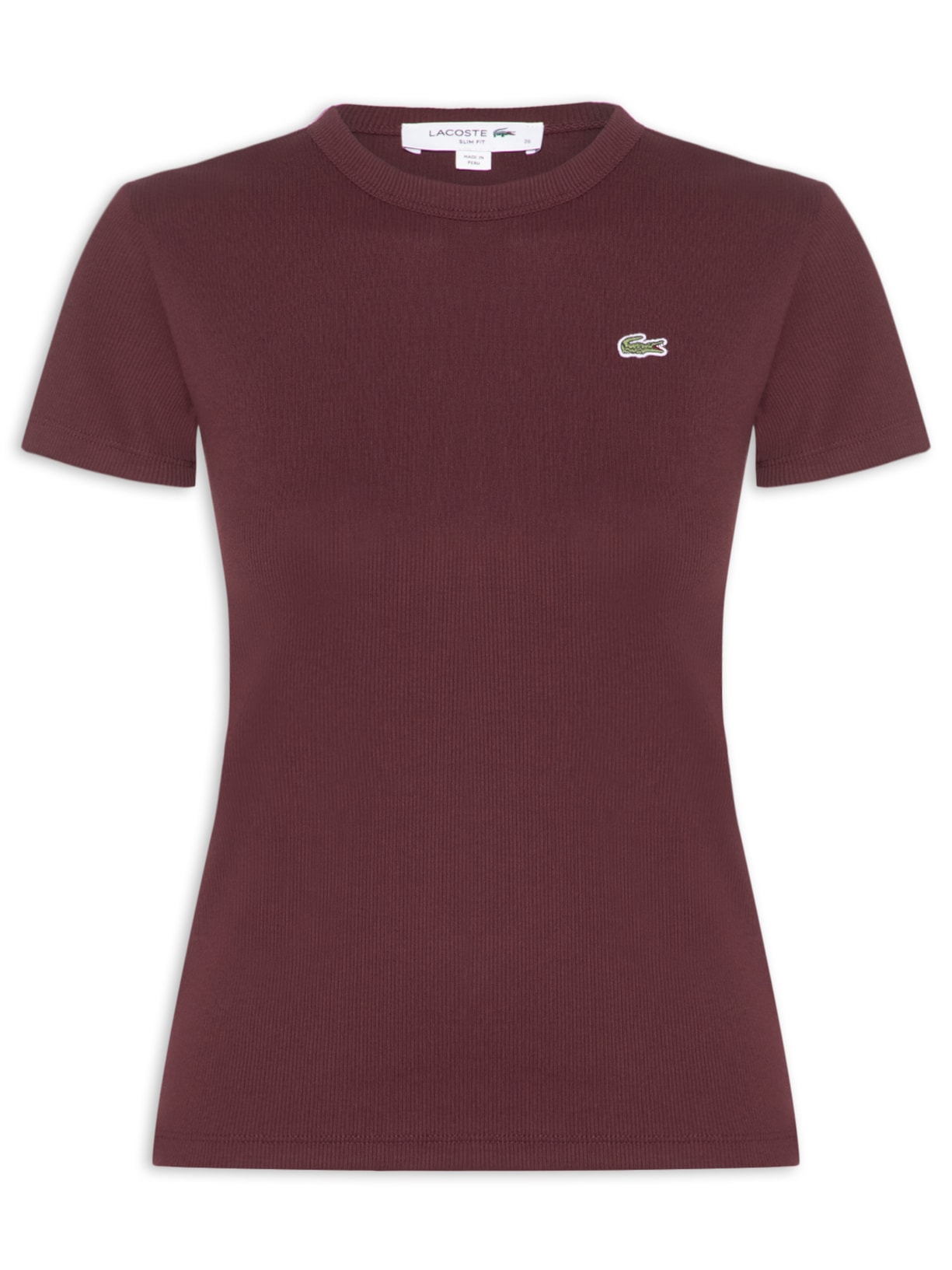 Camiseta Feminina De Algodão Canelada - Marrom