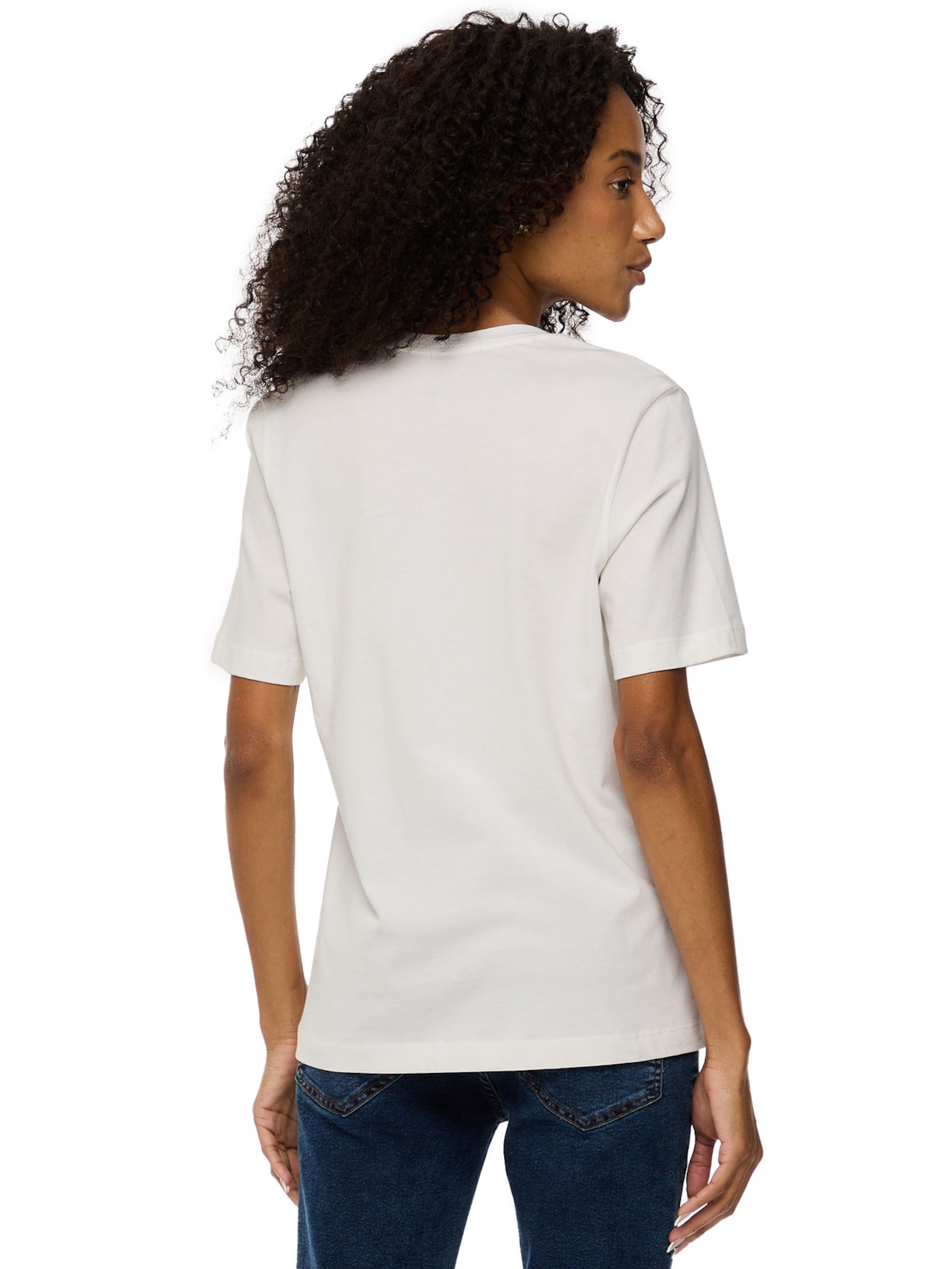 Camiseta Feminina De Algodão Pima Decote V Branco Animale