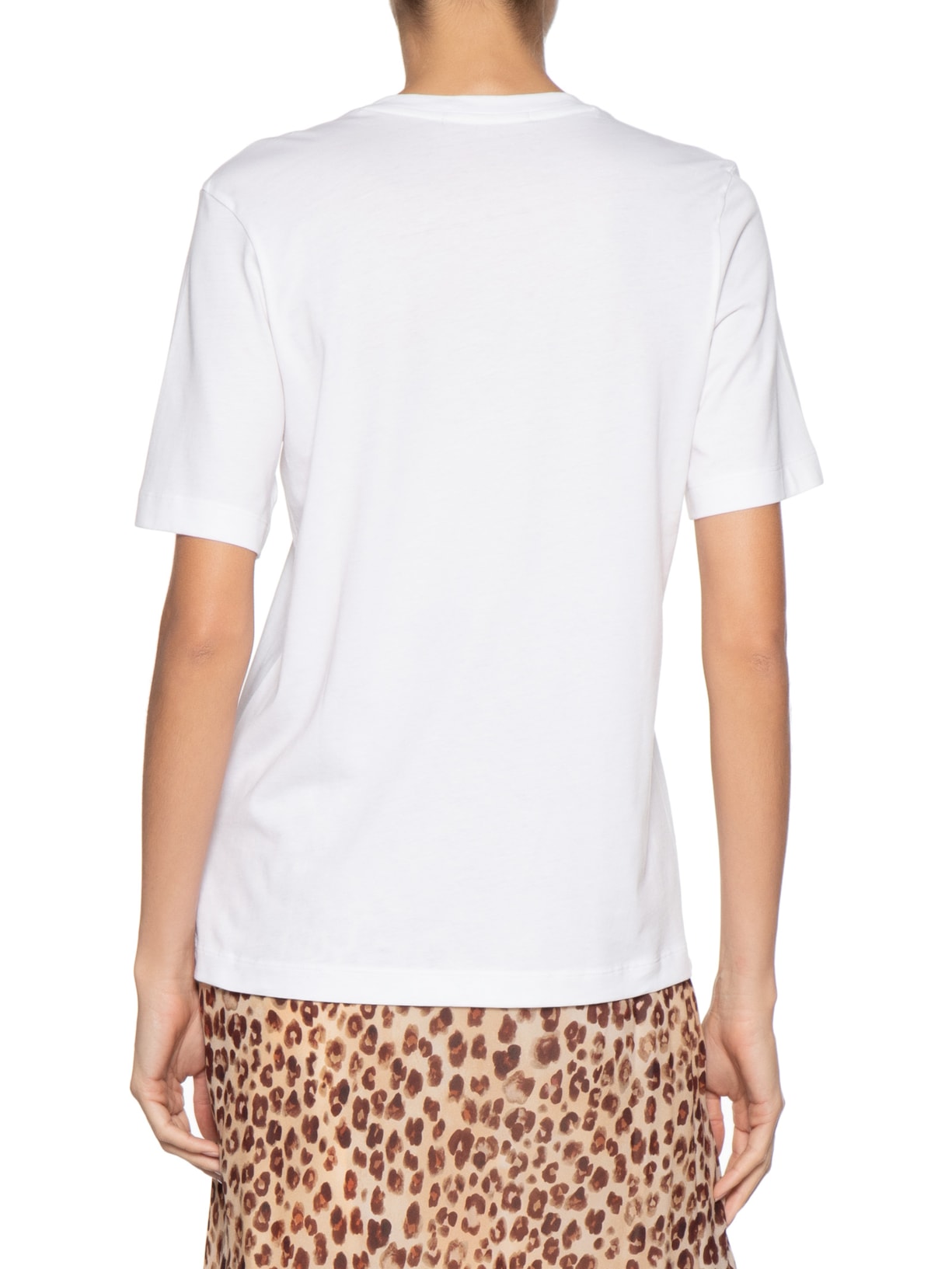 Camiseta Feminina De Algodão Pima Decote V Branco Animale