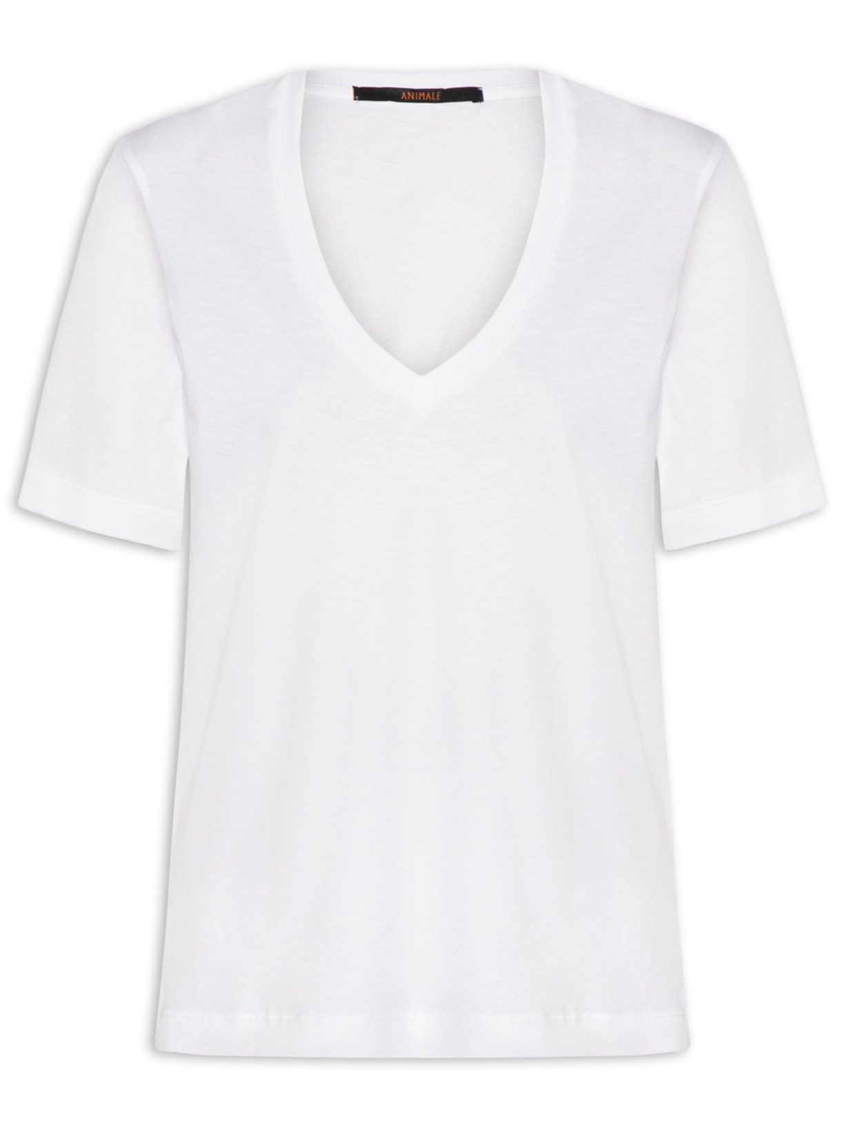 Camiseta Feminina De Algodão Pima Decote V Branco Animale