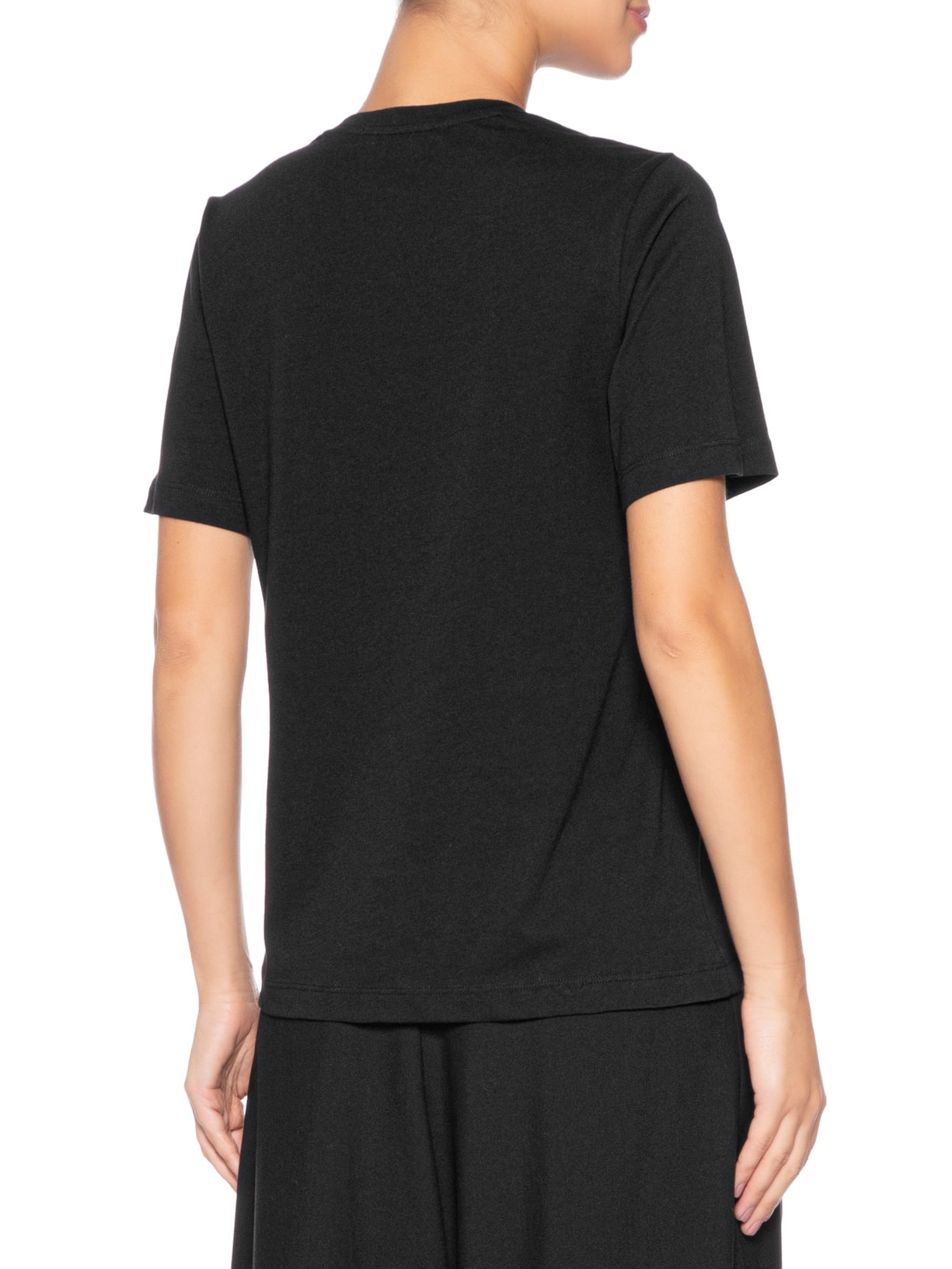 Camiseta Feminina de Algodão Pima Decote V Preto Animale