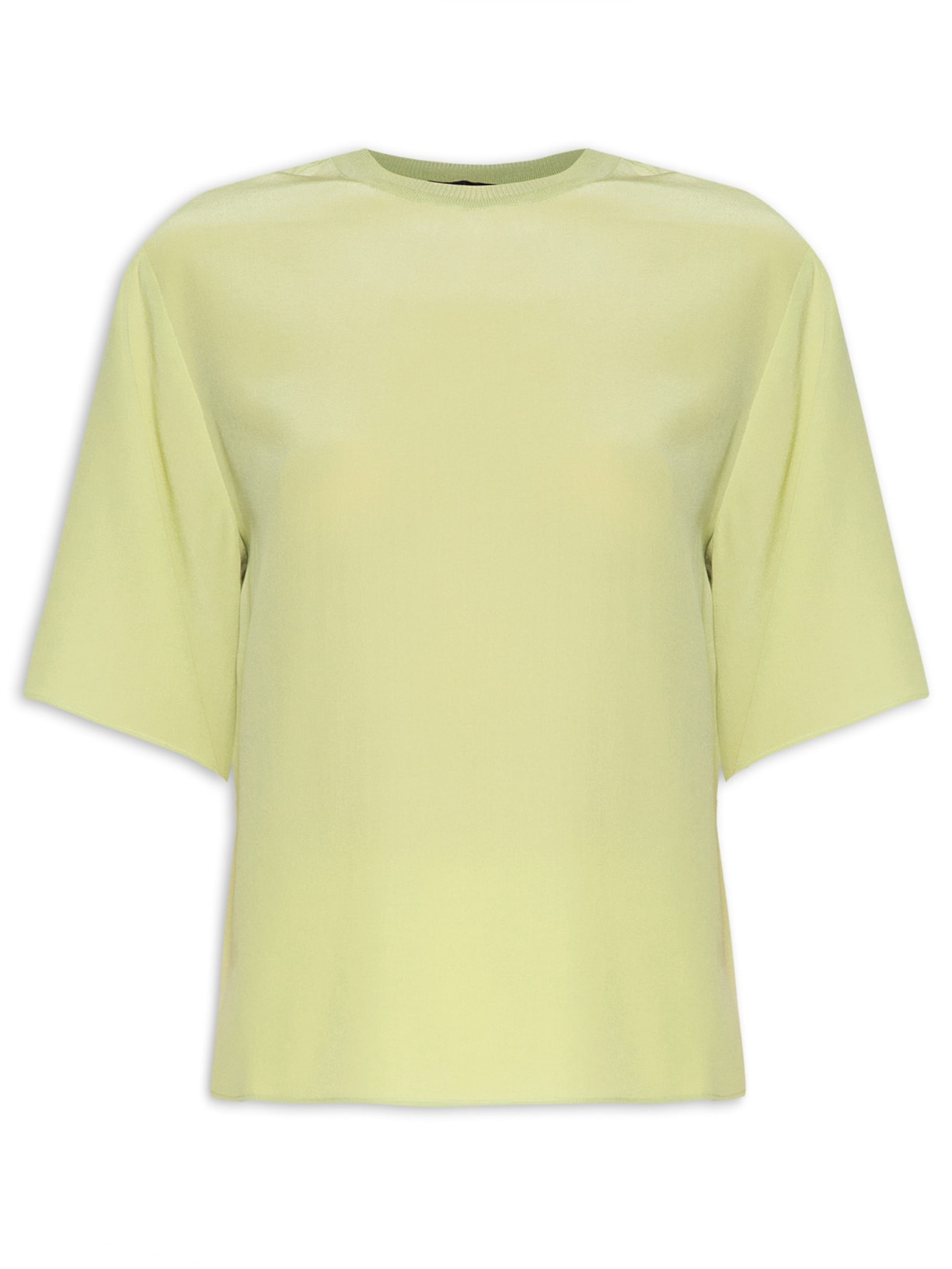 Camiseta Feminina De Seda Com Tricot - Animale - Verde