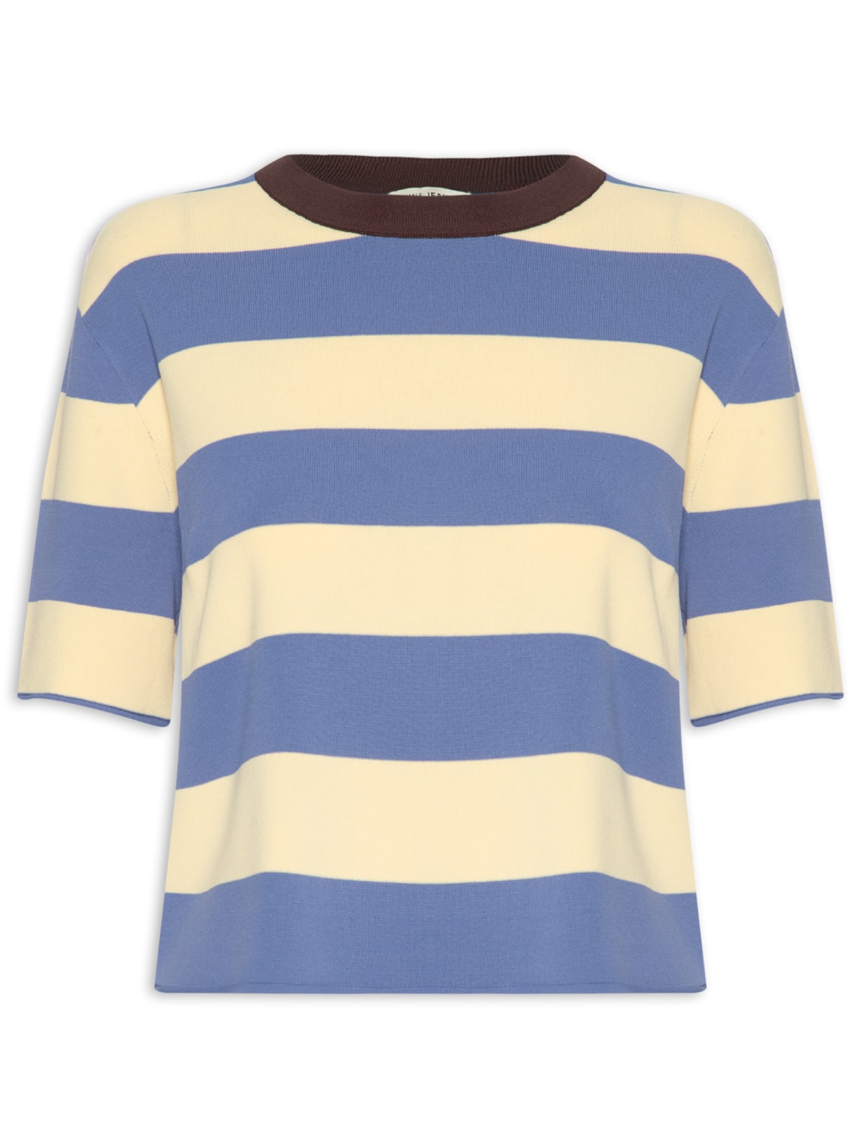 Camiseta Feminina De Tricot Listrada Azul Animale Jeans