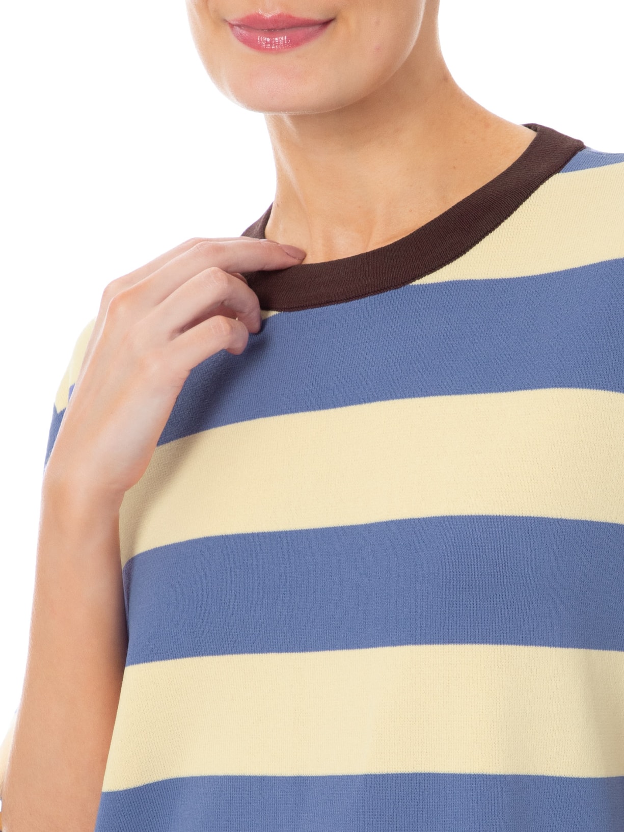 Camiseta Feminina De Tricot Listrada Azul Animale Jeans