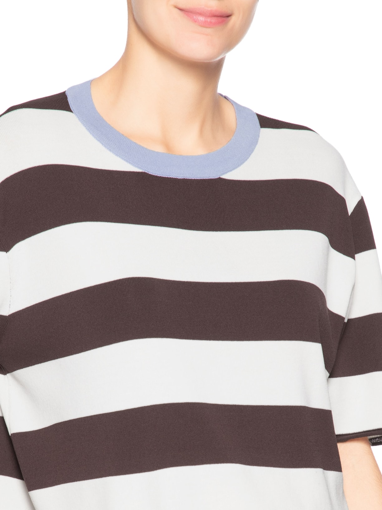 Camiseta Feminina De Tricot Listrada Marrom Animale Jeans