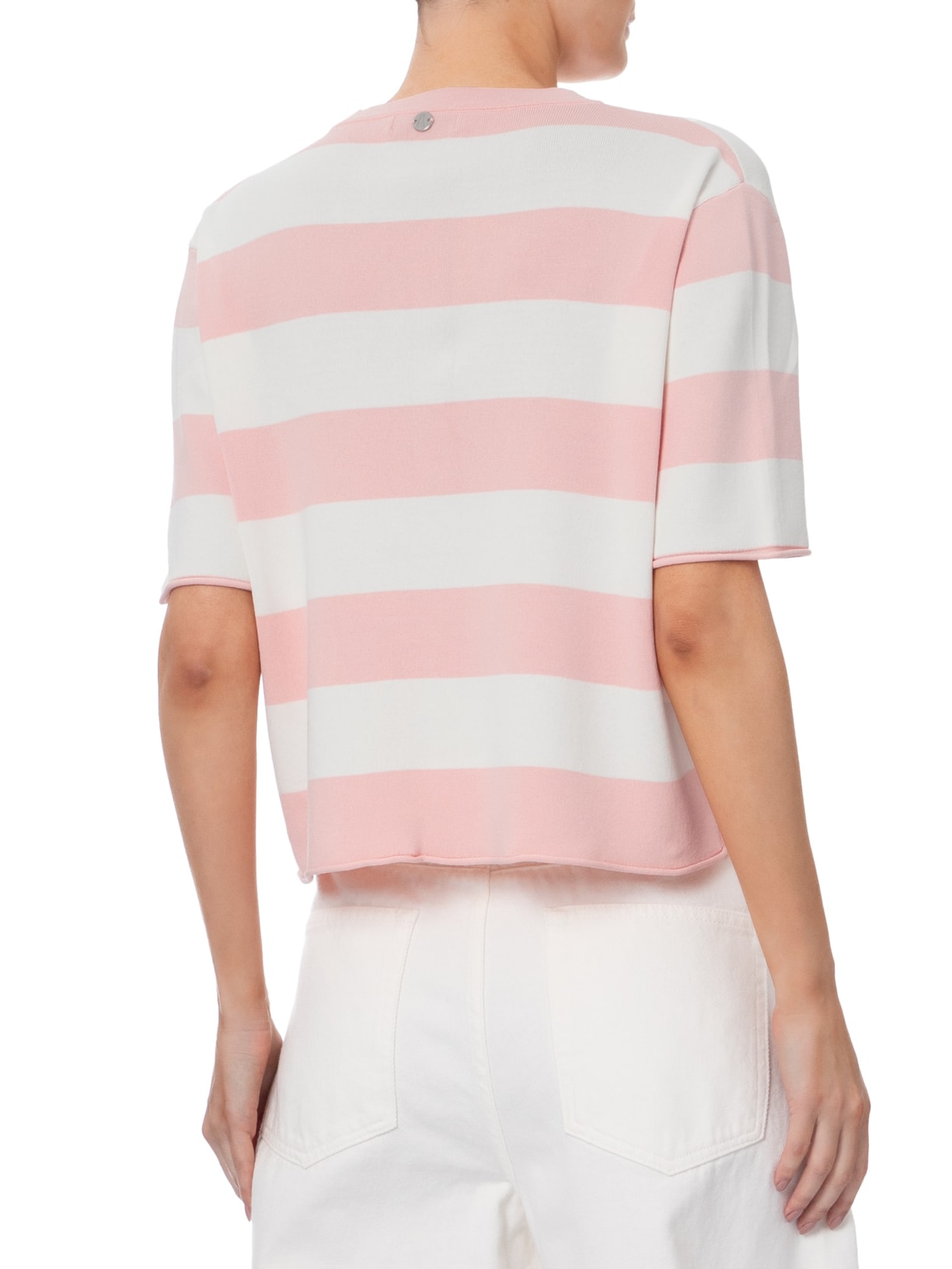 Camiseta Feminina de Tricot Listrada – Rosa Animale Jeans