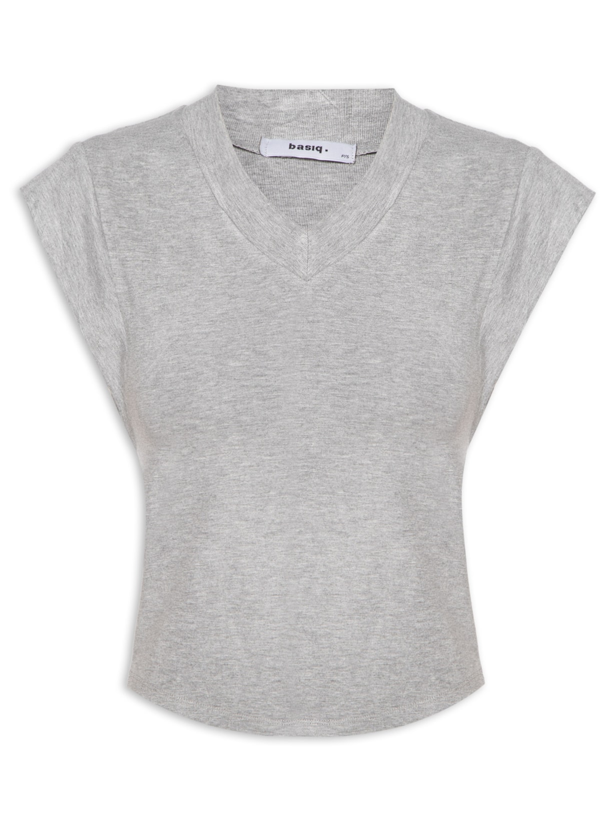 Camiseta Feminina Decote Em V - Cinza