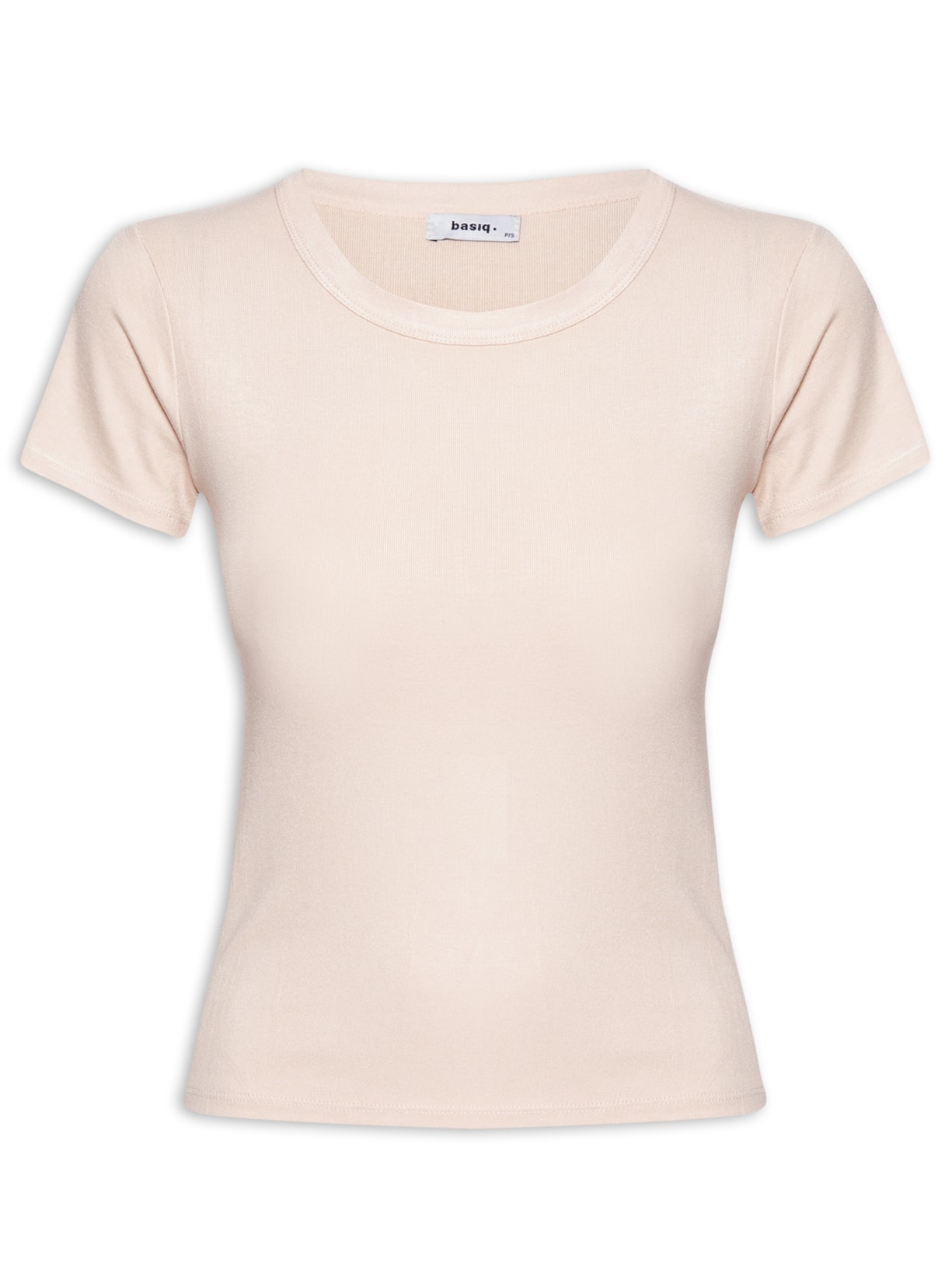 Camiseta Feminina Decote Redondo - Bege