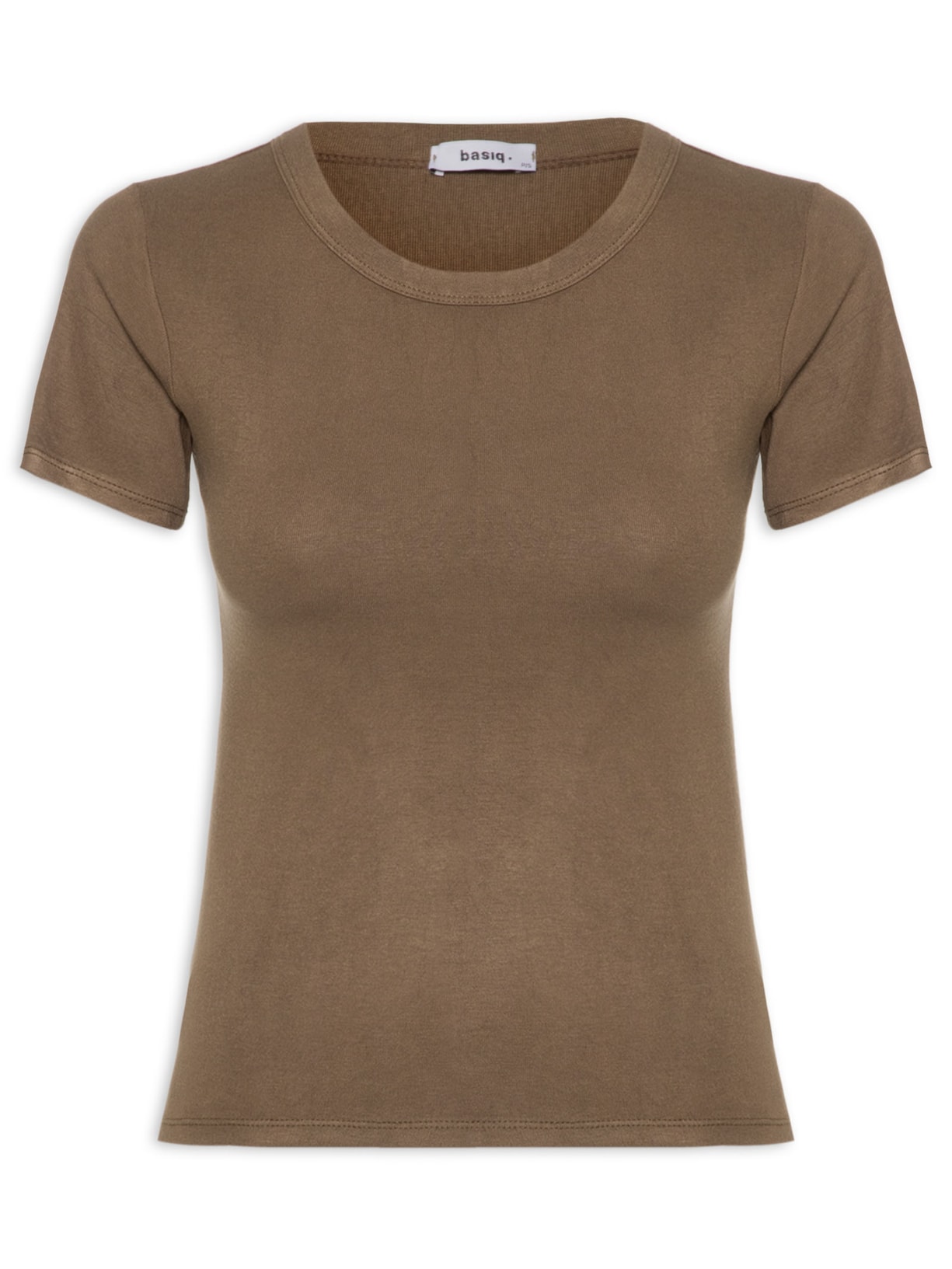 Camiseta Feminina Decote Redondo - Marrom