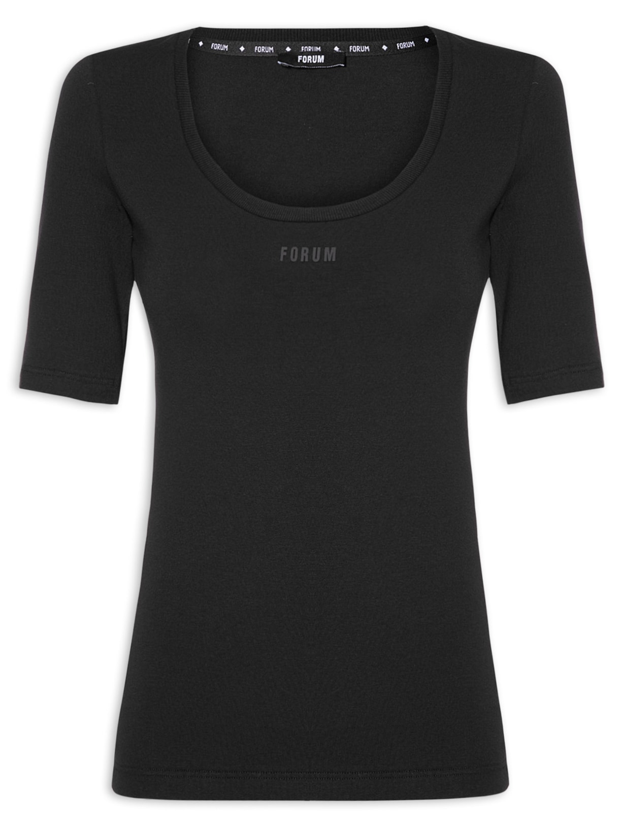 Camiseta Feminina Decote U - Preto
