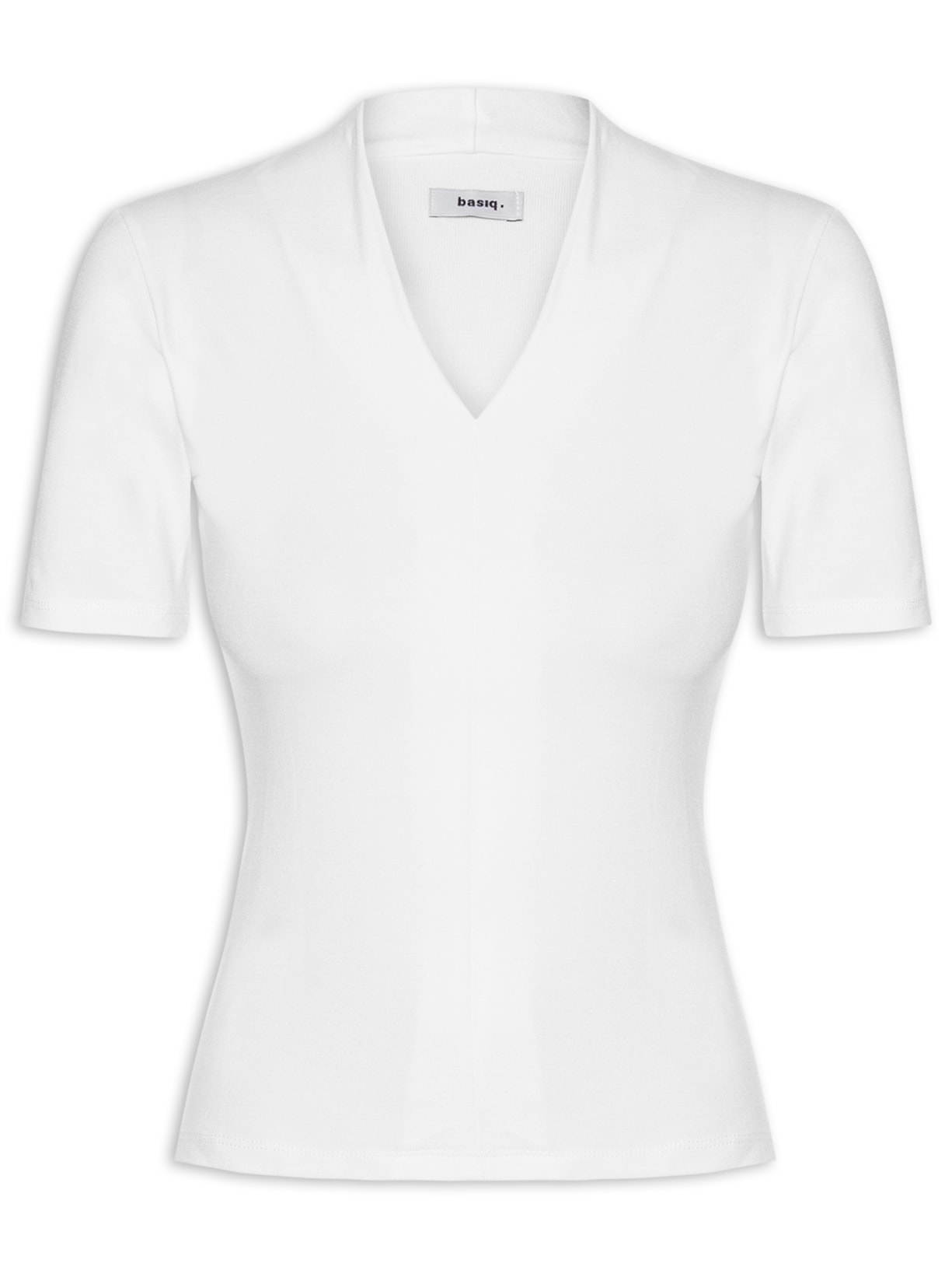 Camiseta Feminina Decote V - Branco