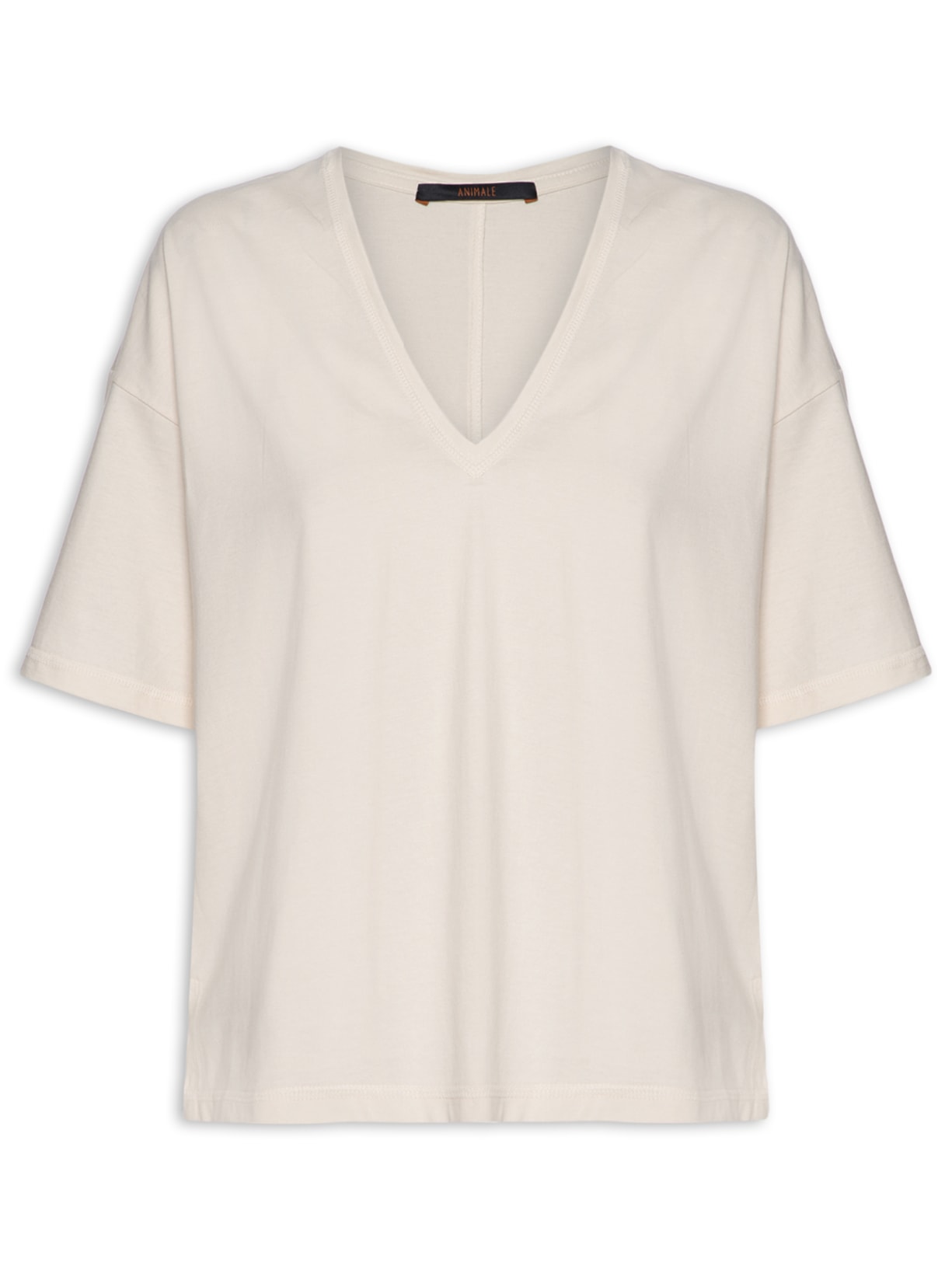 Camiseta Feminina Decote V Cobertura Branco Animale
