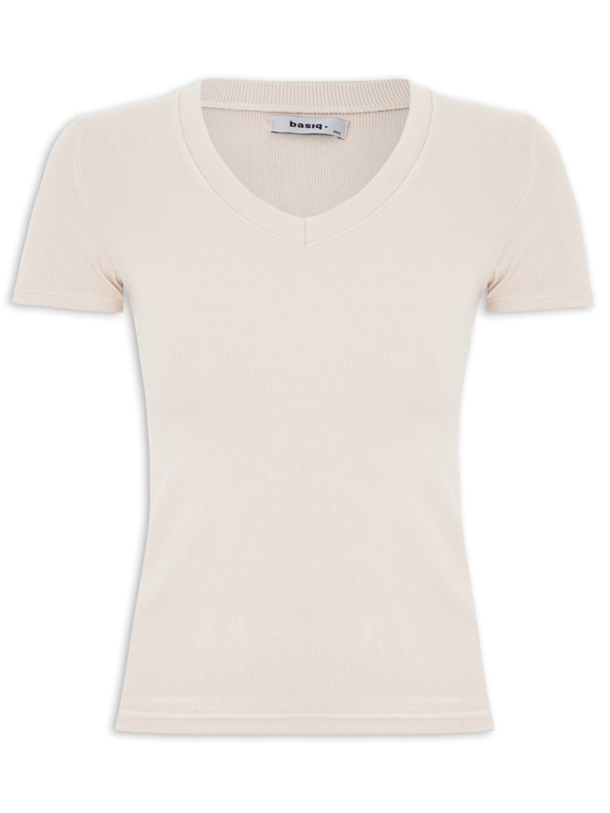 Camiseta Feminina Decote V - Off White
