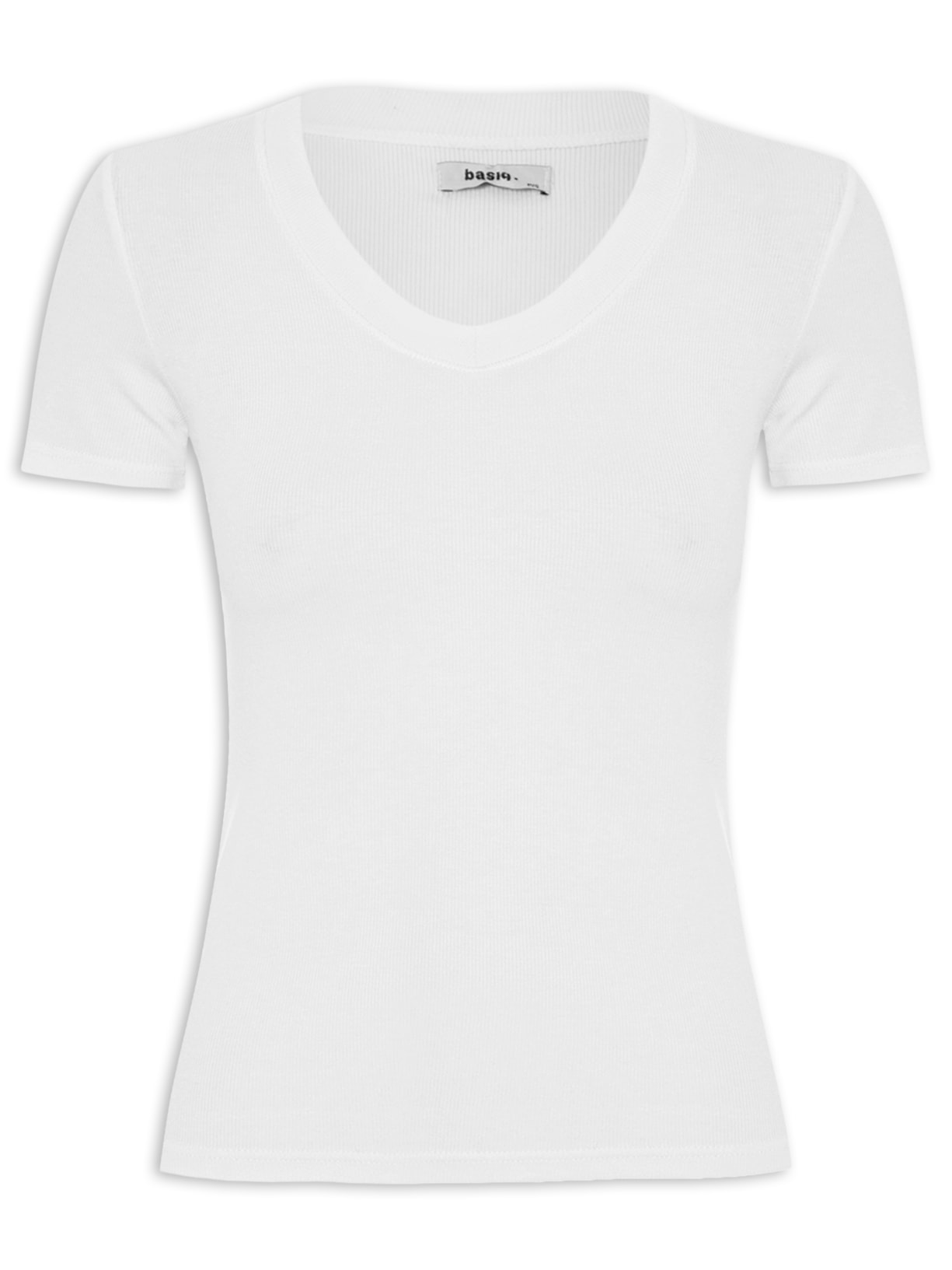 Camiseta Feminina Decote V - Off White
