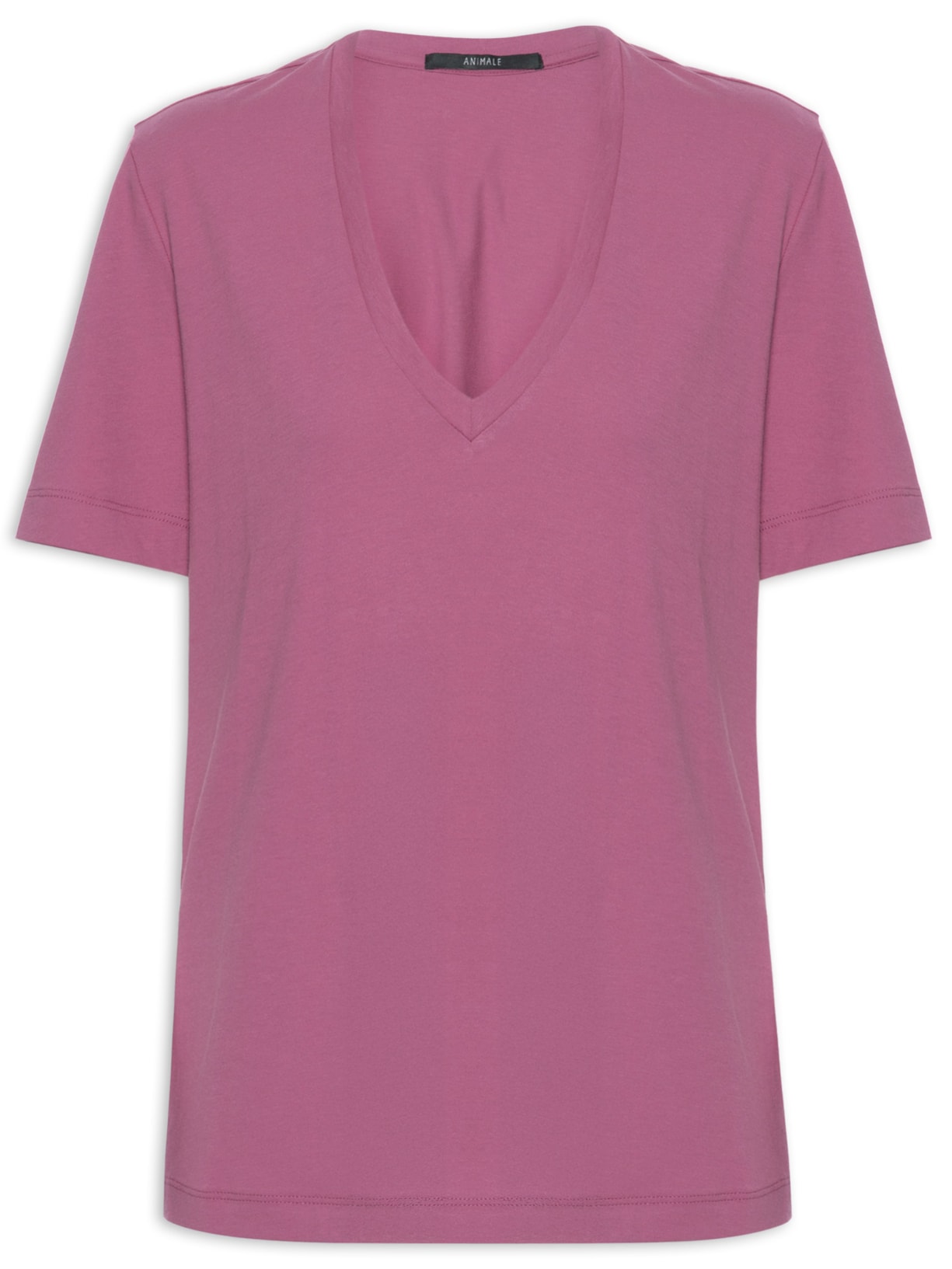 Camiseta Feminina Decote V Pima Color - Rosa