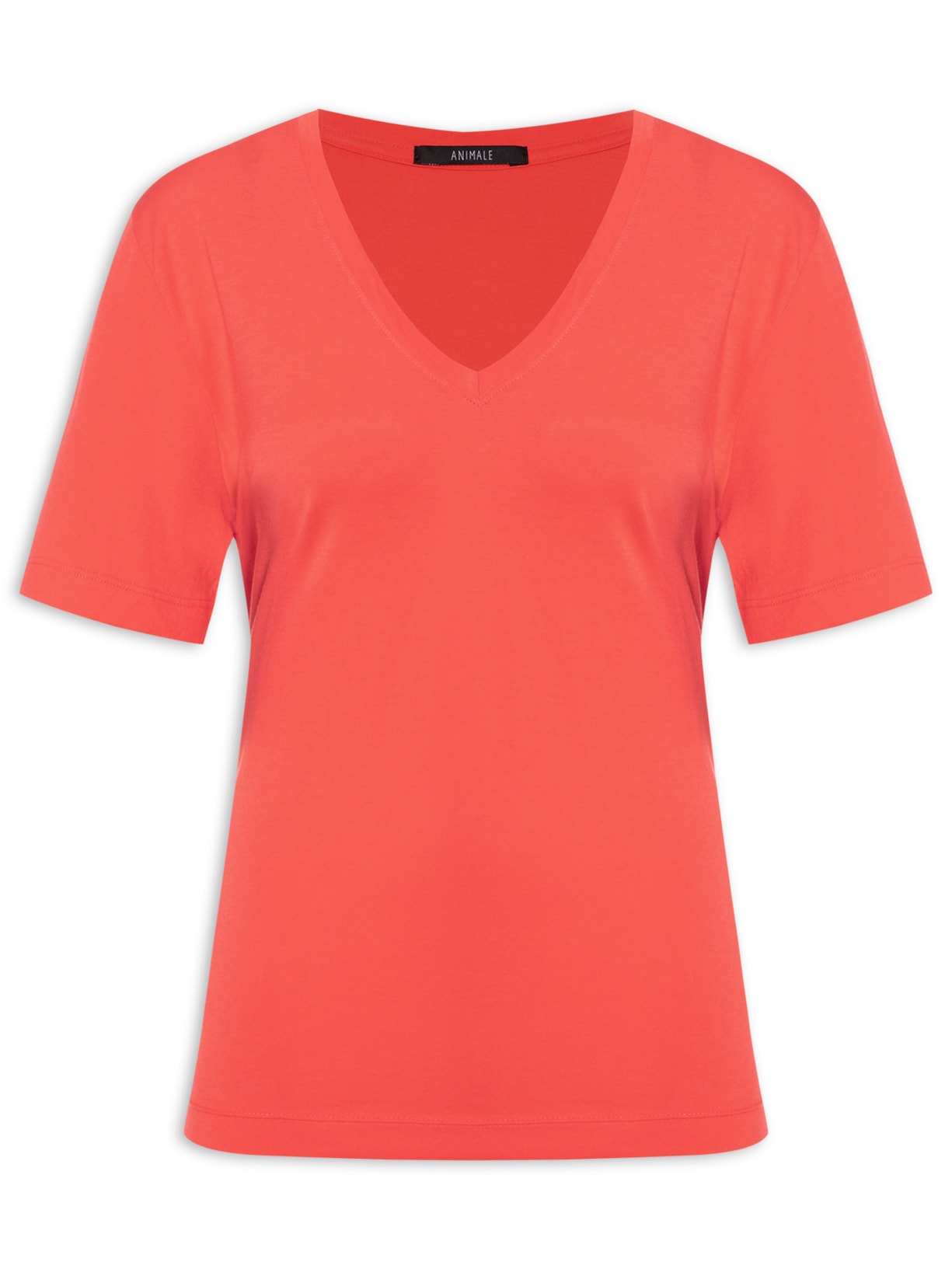 Camiseta Feminina Decote V Pima Laranja Animale