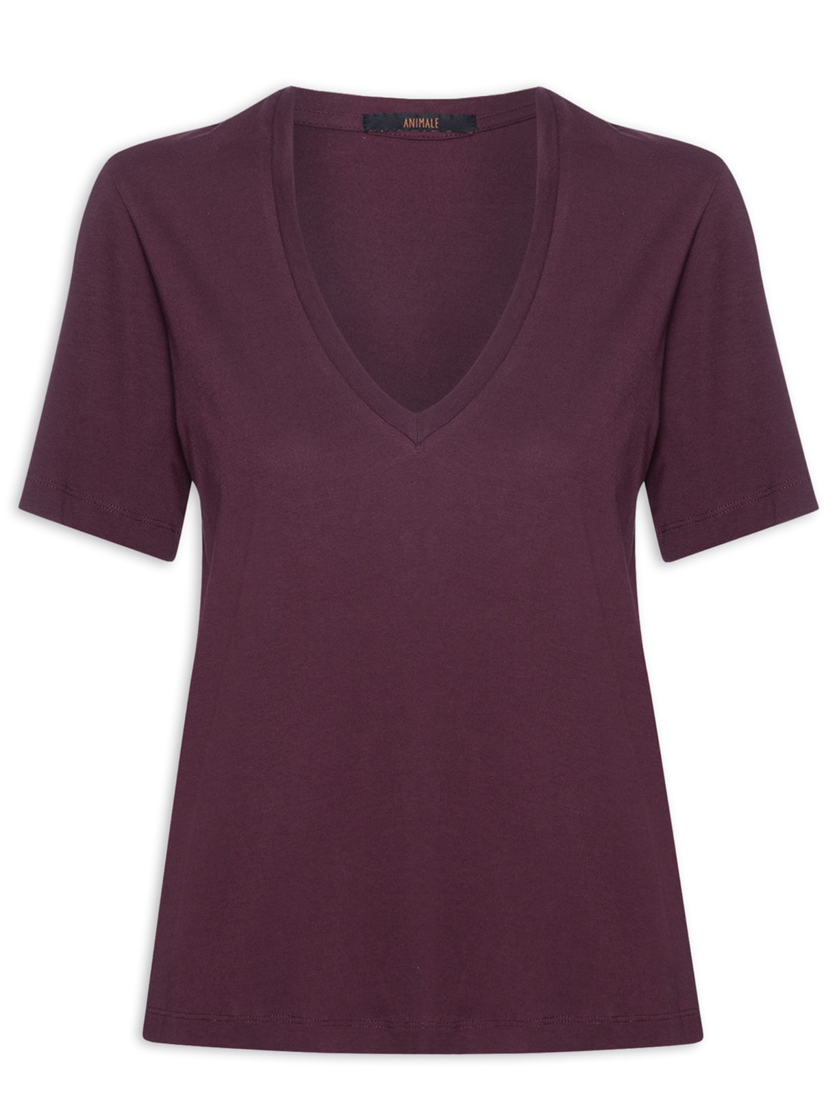 Camiseta Feminina Decote V Pima Roxo Animale