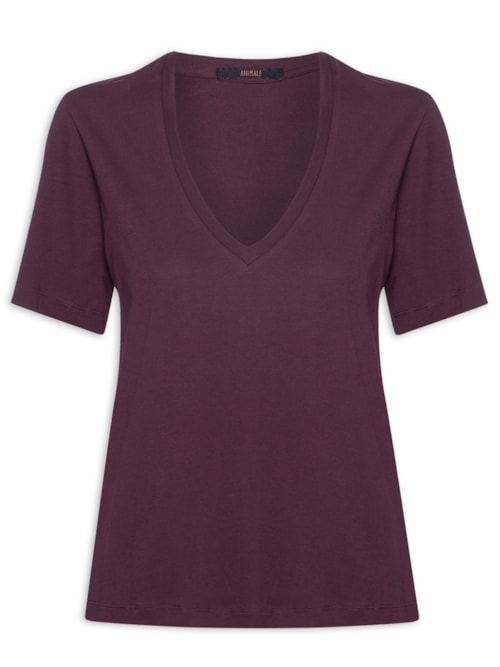 Camiseta Feminina Decote V Pima - Roxo
