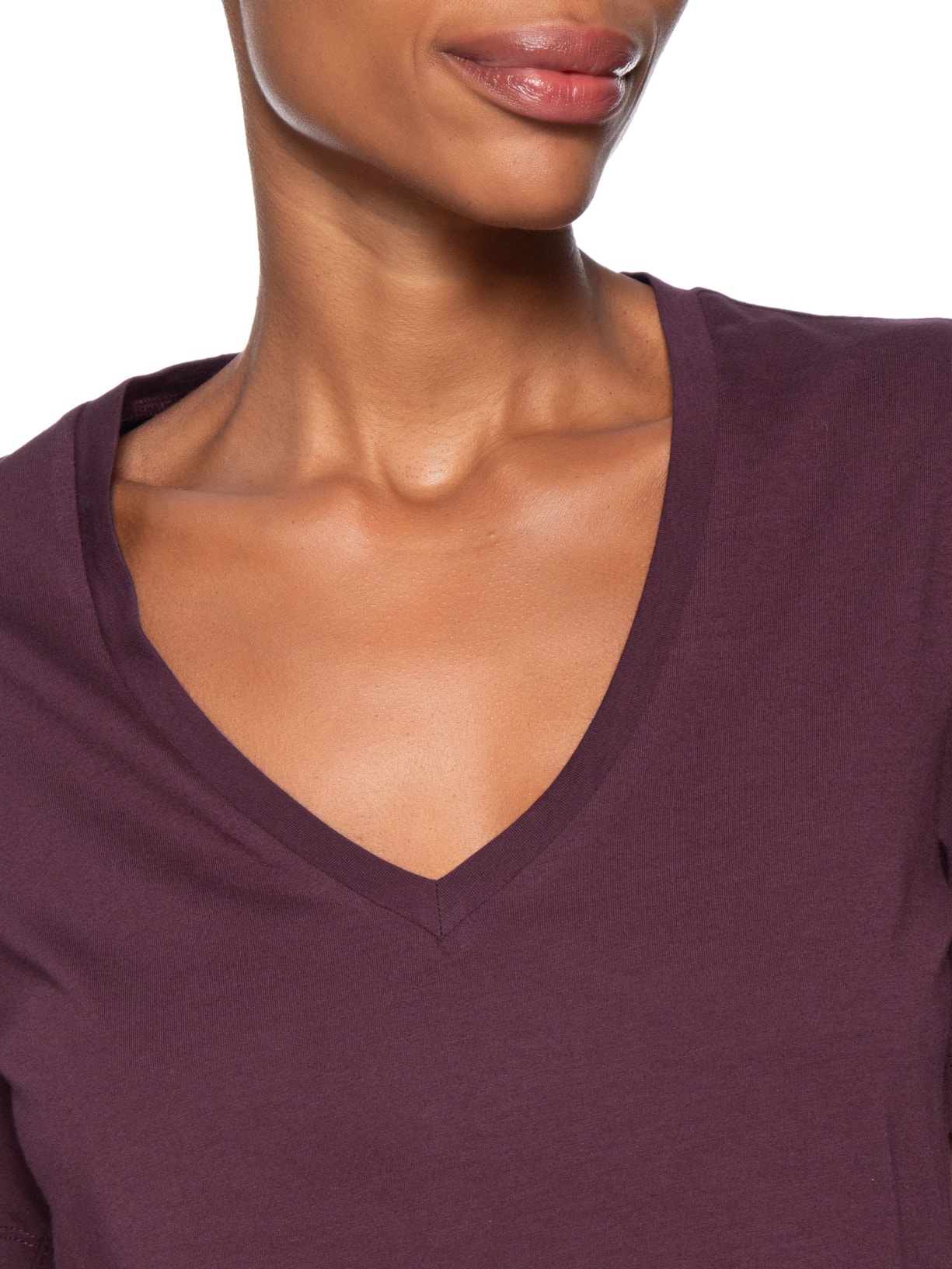 Camiseta Feminina Decote V Pima Roxo Animale