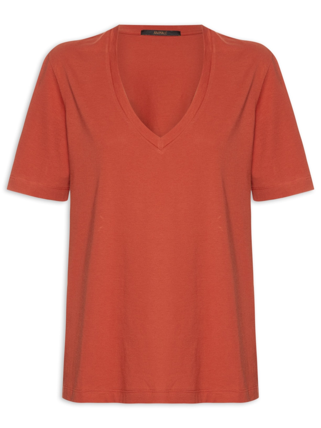 Camiseta Feminina Decote V Pima - Vermelho