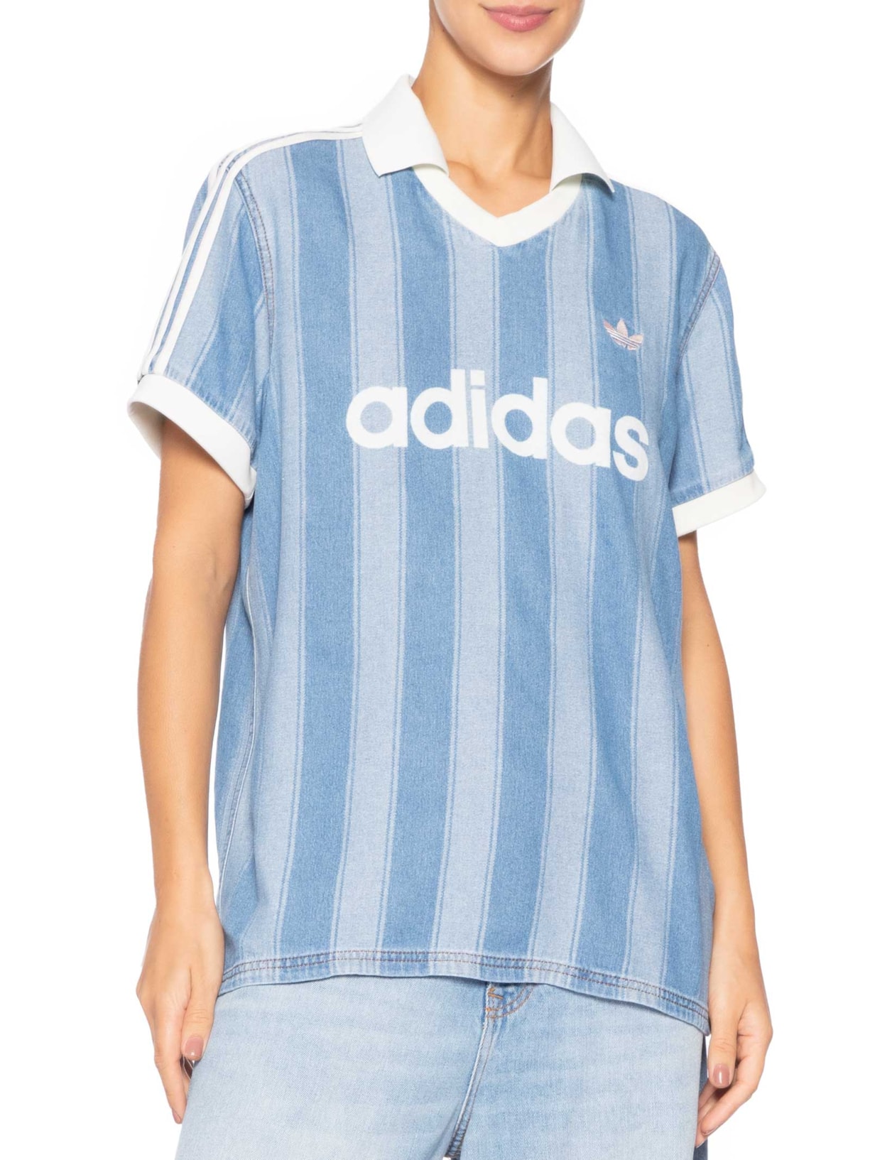 Camiseta Feminina Denim Jersey Azul Adidas Originals