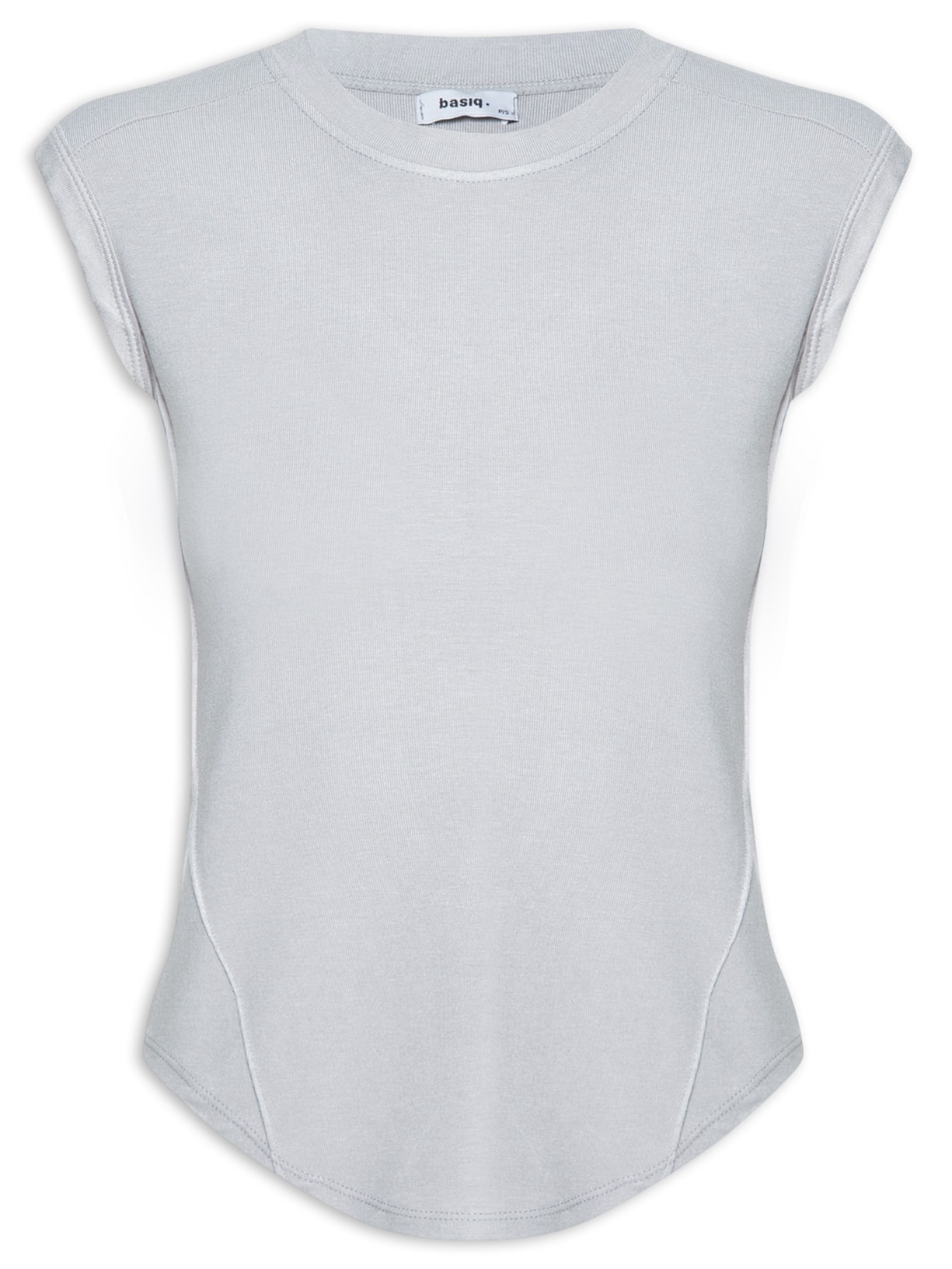 Camiseta Feminina Detalhe Nervuras - Cinza
