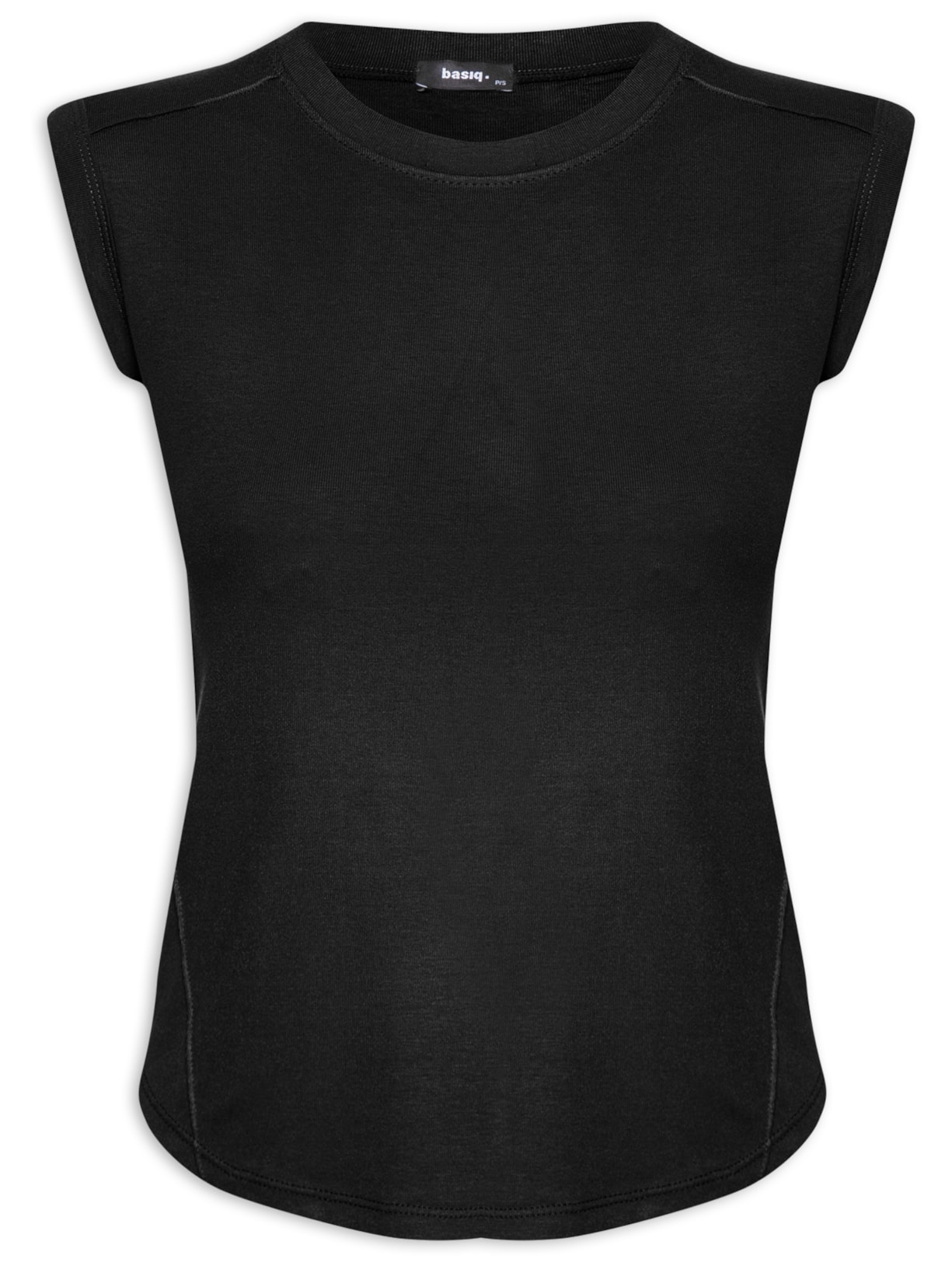 Camiseta Feminina Detalhe Nervuras - Preto