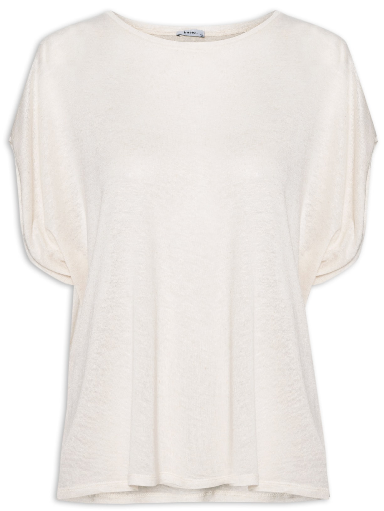 Camiseta Feminina Detalhe Ombro - Bege