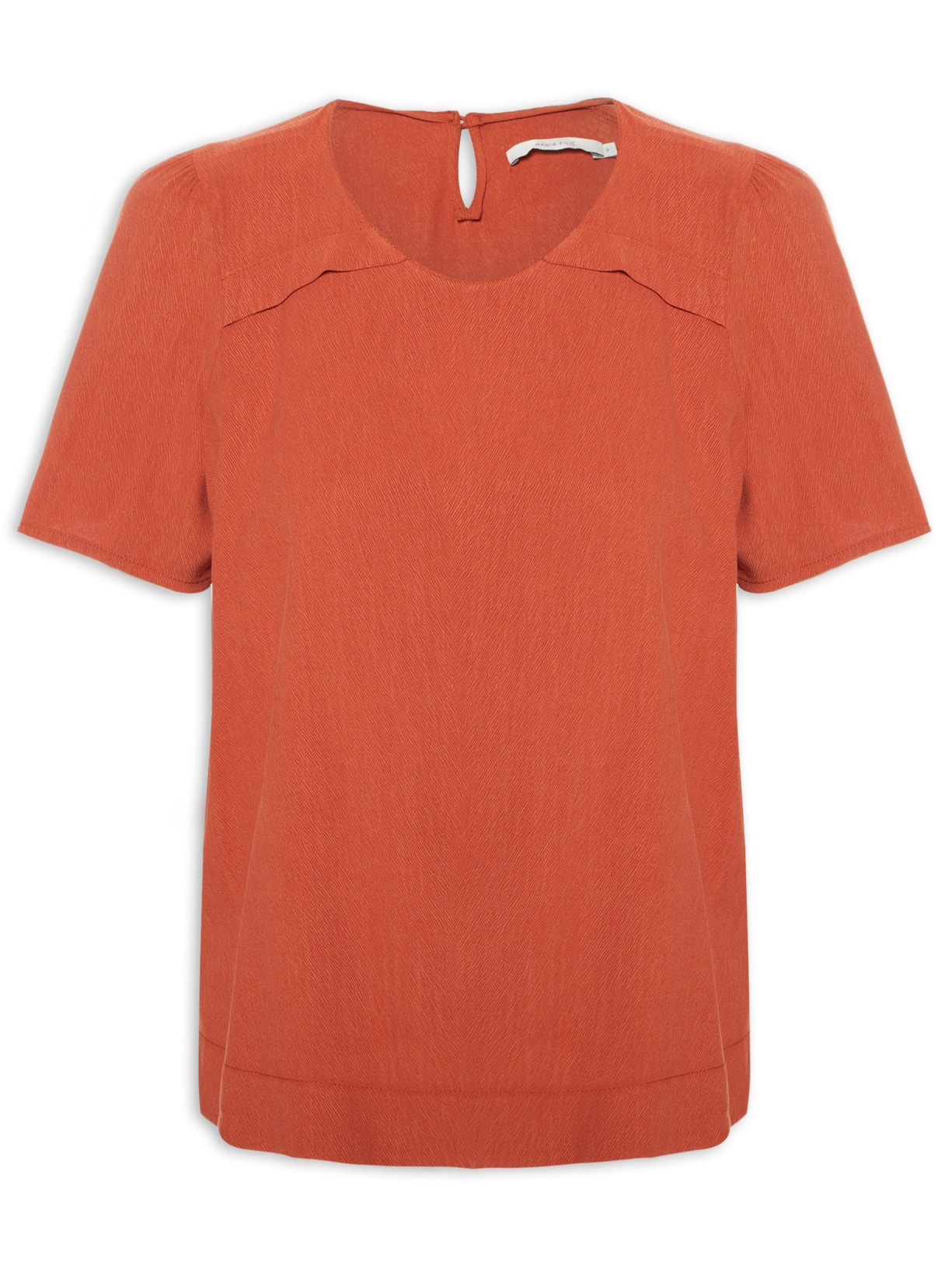 Camiseta Feminina Detalhe Ombro - Vermelho