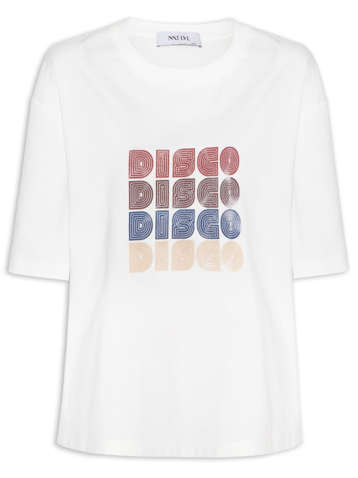 Camiseta Feminina Disco Globe - Off White