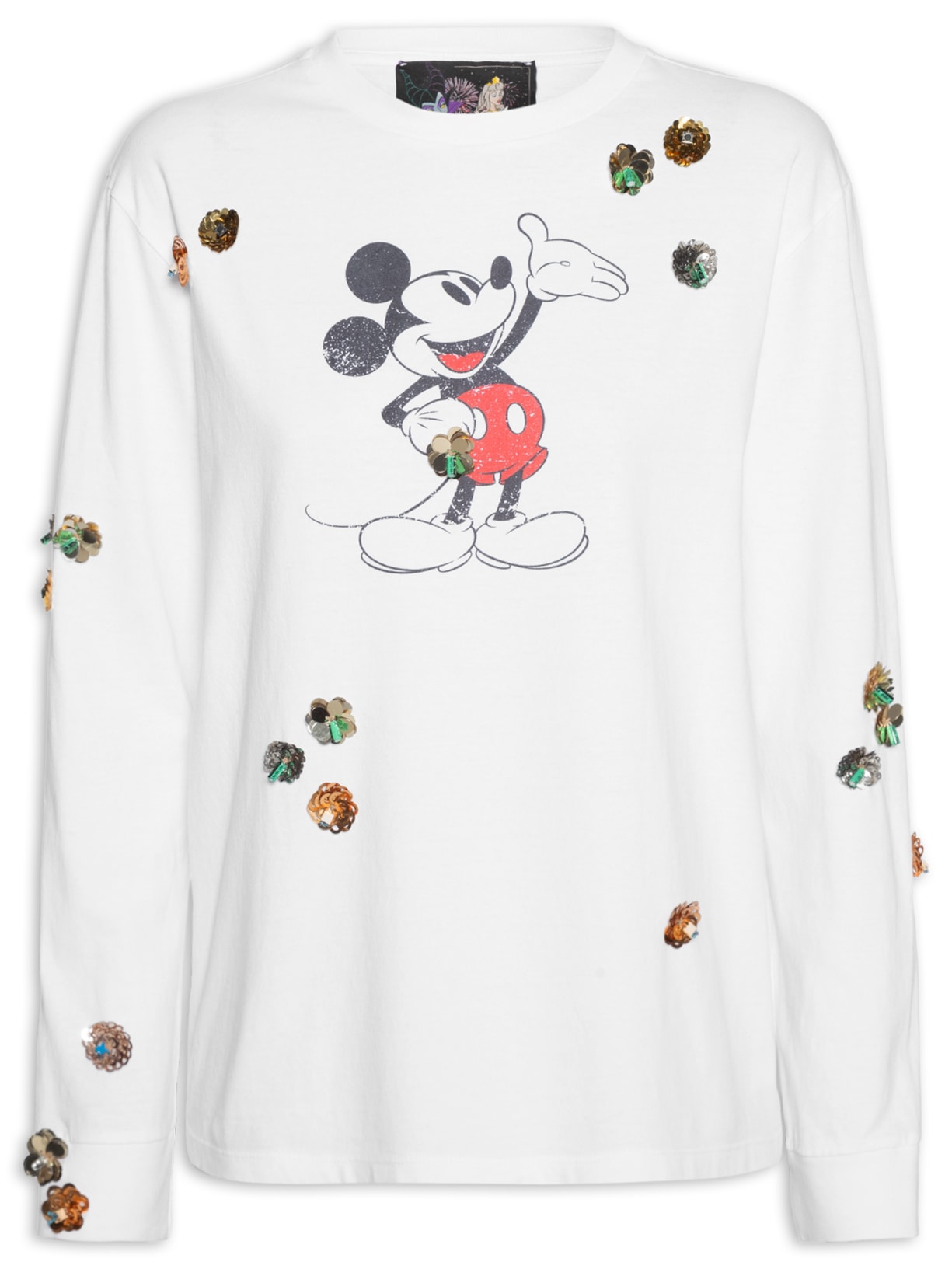 Camiseta Feminina Disney Mickey Long Sleeved - Branco