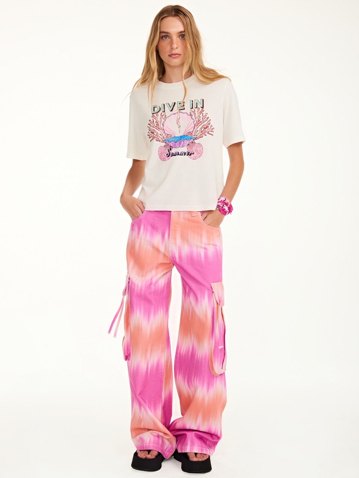 Camiseta Feminina Dive In Branco Triya + Nv