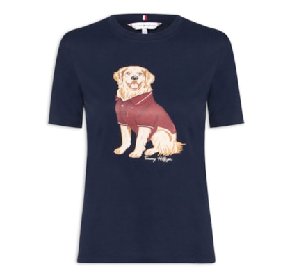 Camiseta Feminina Dog C-NK Tee - Azul