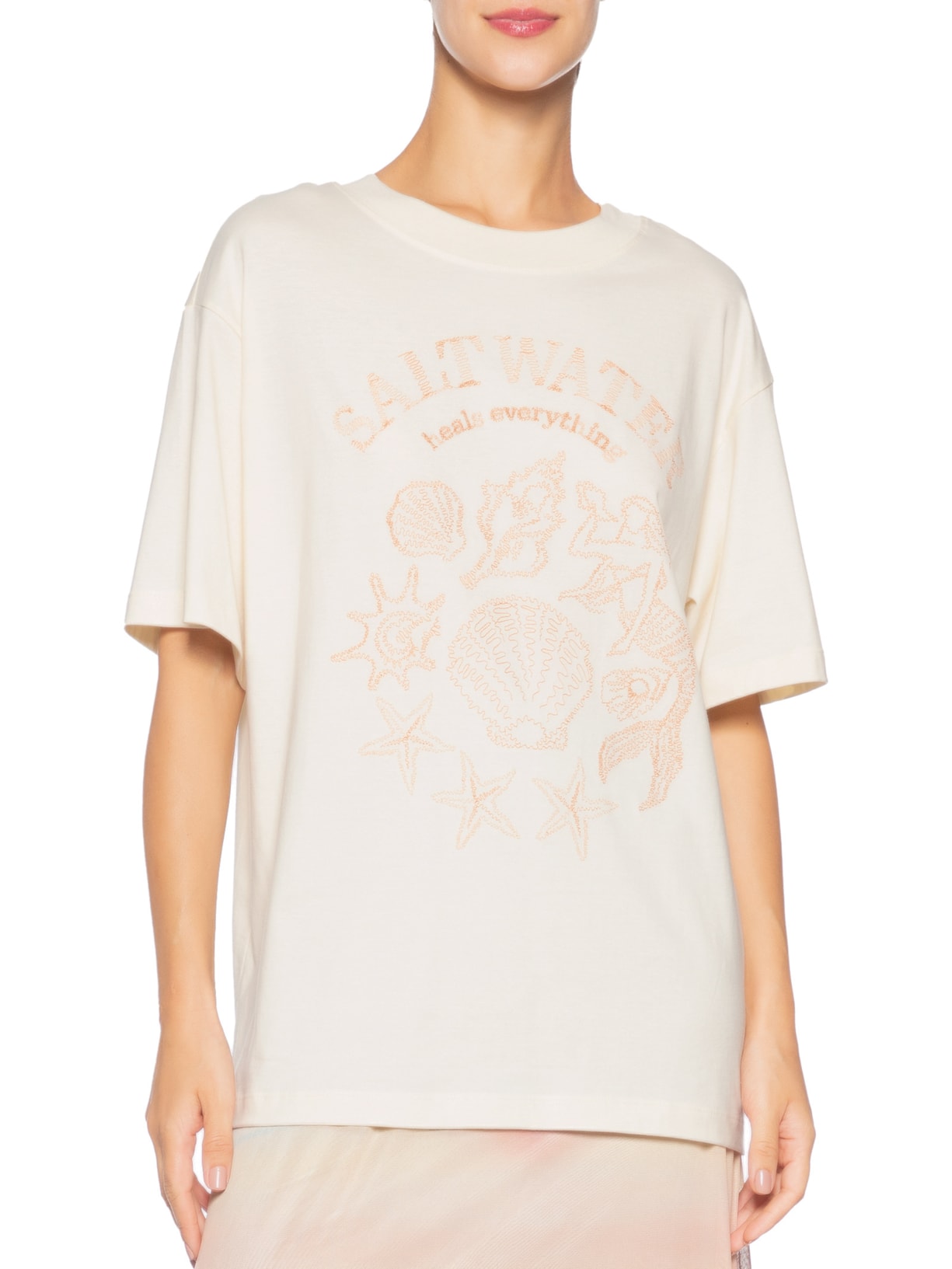 Camiseta Feminina Double Salt Water Bege Dress To