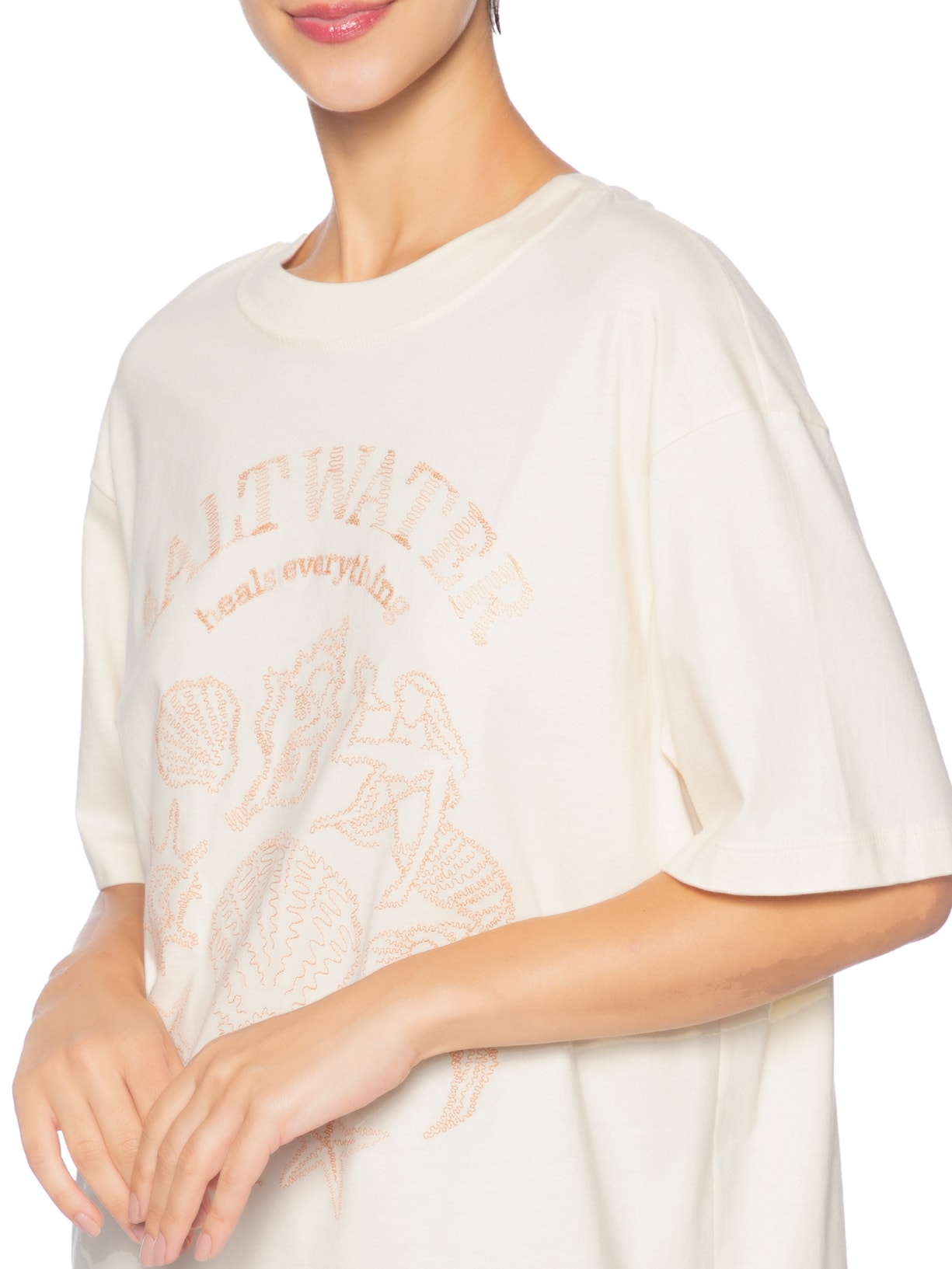Camiseta Feminina Double Salt Water Bege Dress To