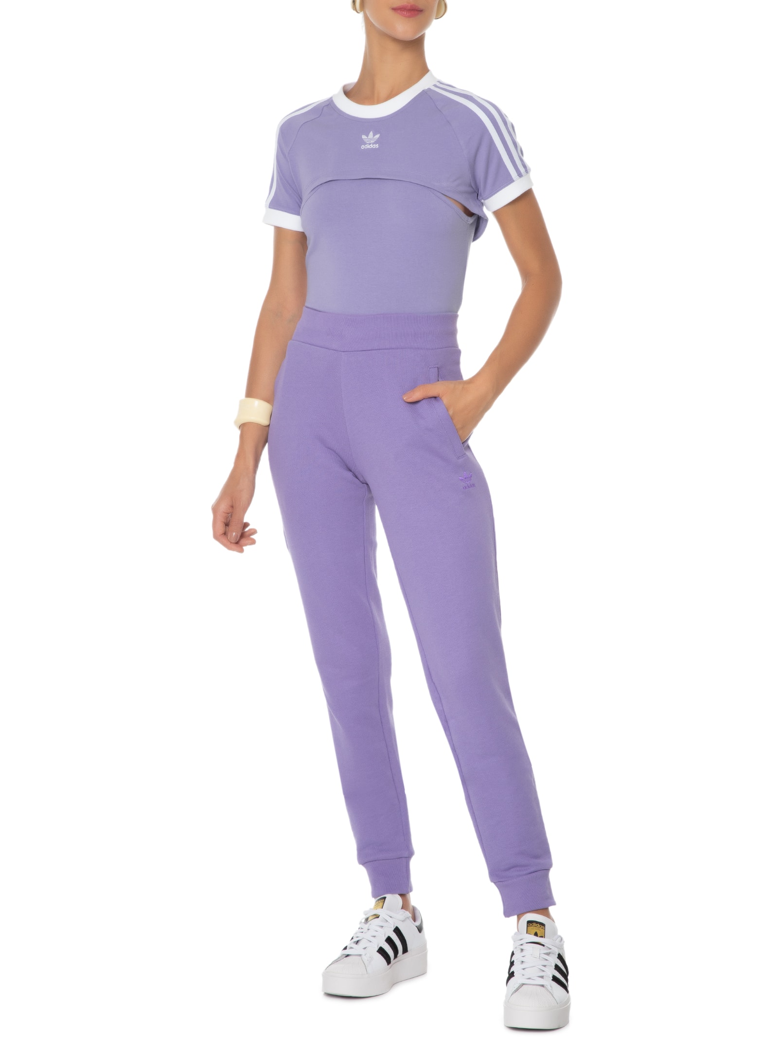 Camiseta Feminina Dupla - Adidas Originals - Lilás