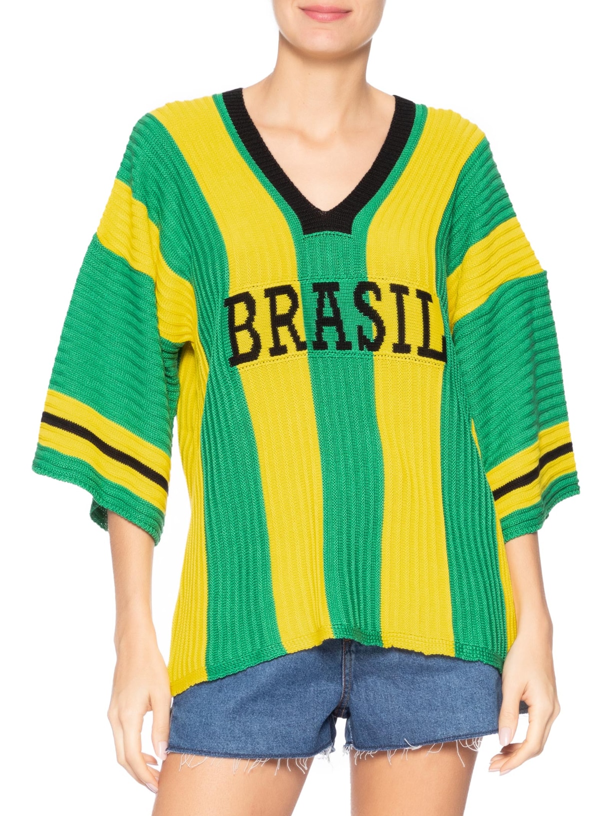 Camiseta Feminina em Tricot Copa Brasil  Verde Market 33