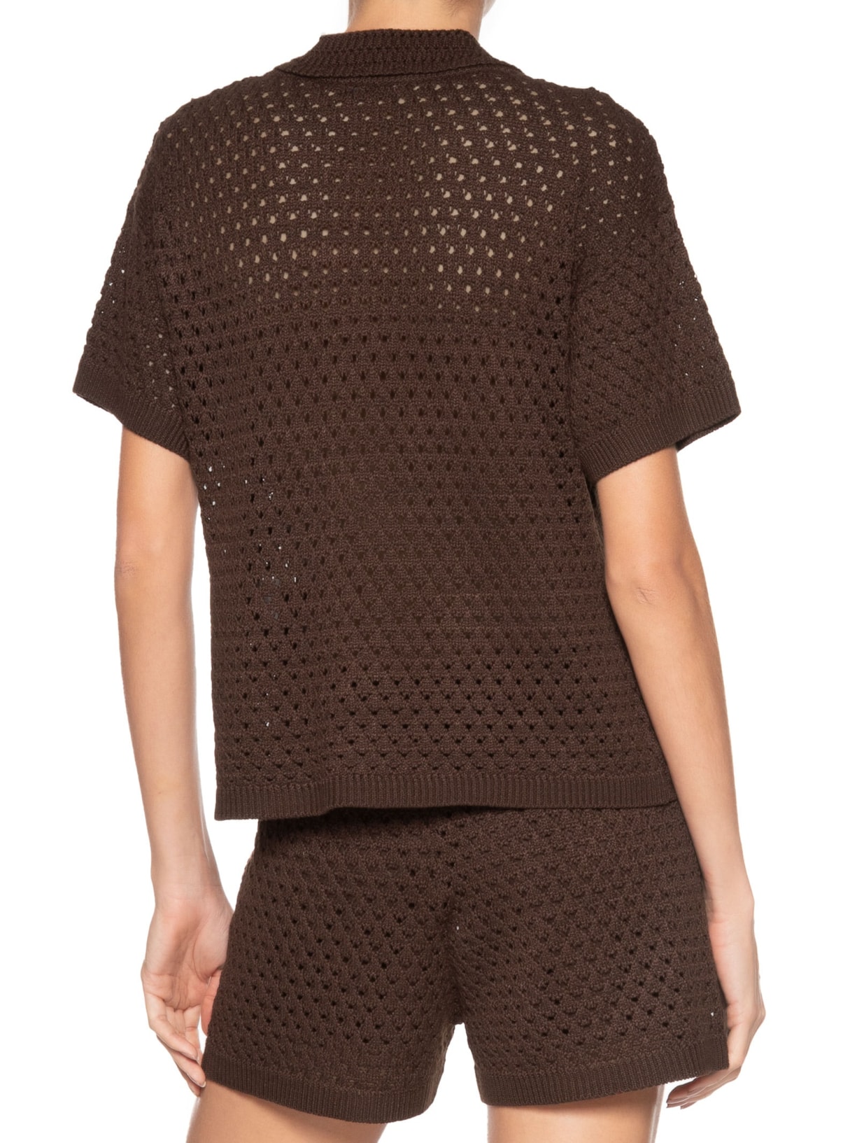 Camiseta Feminina Em Tricot Marrom Market 33