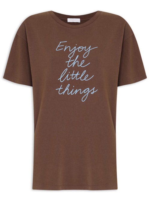 Camiseta Feminina Enjoy - Marrom