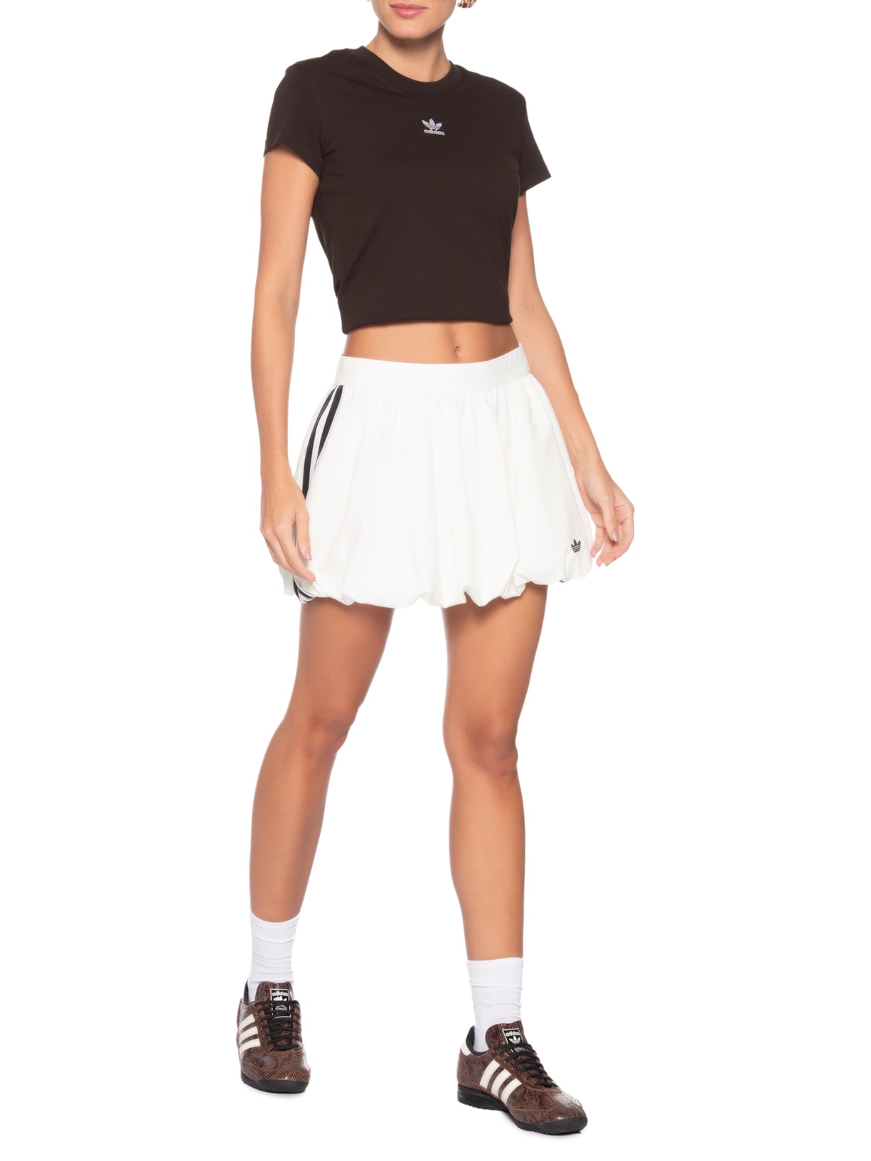 Camiseta Feminina Essencials Slim Marrom Adidas Originals