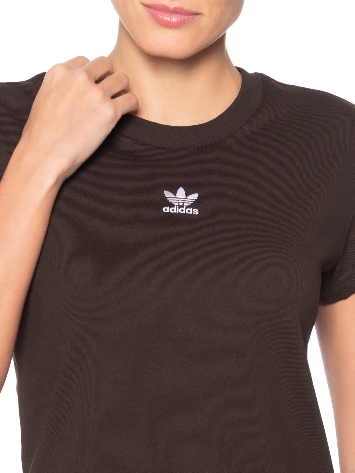 Camiseta Feminina Essencials Slim Marrom Adidas Originals