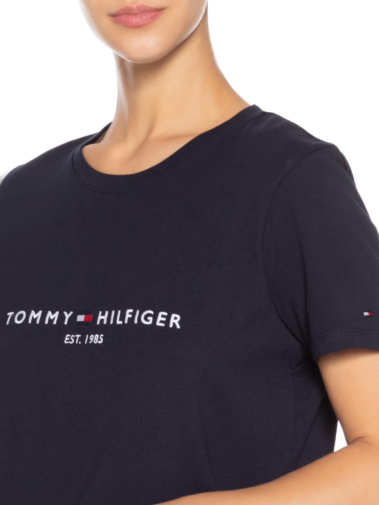 Camiseta Feminina Essential Nk Regular Tee Azul Tommy Hilfiger